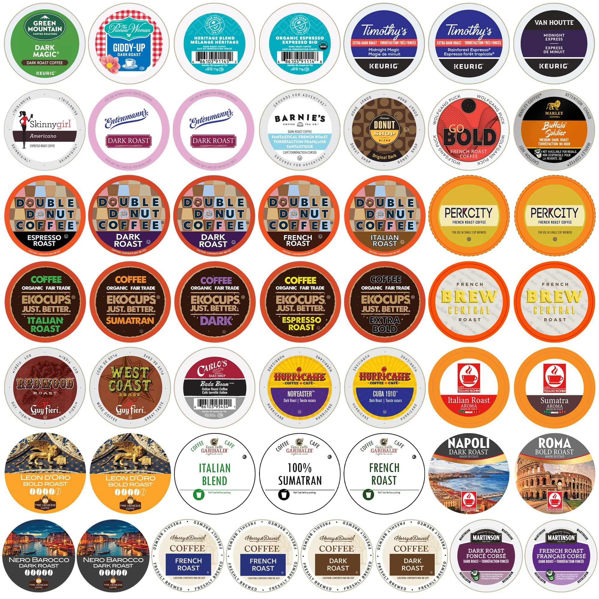 Crazy Cups Premium Bold Dark Roast -Coffee Bulk Variety Pack, 50 Count(Pack of 1)