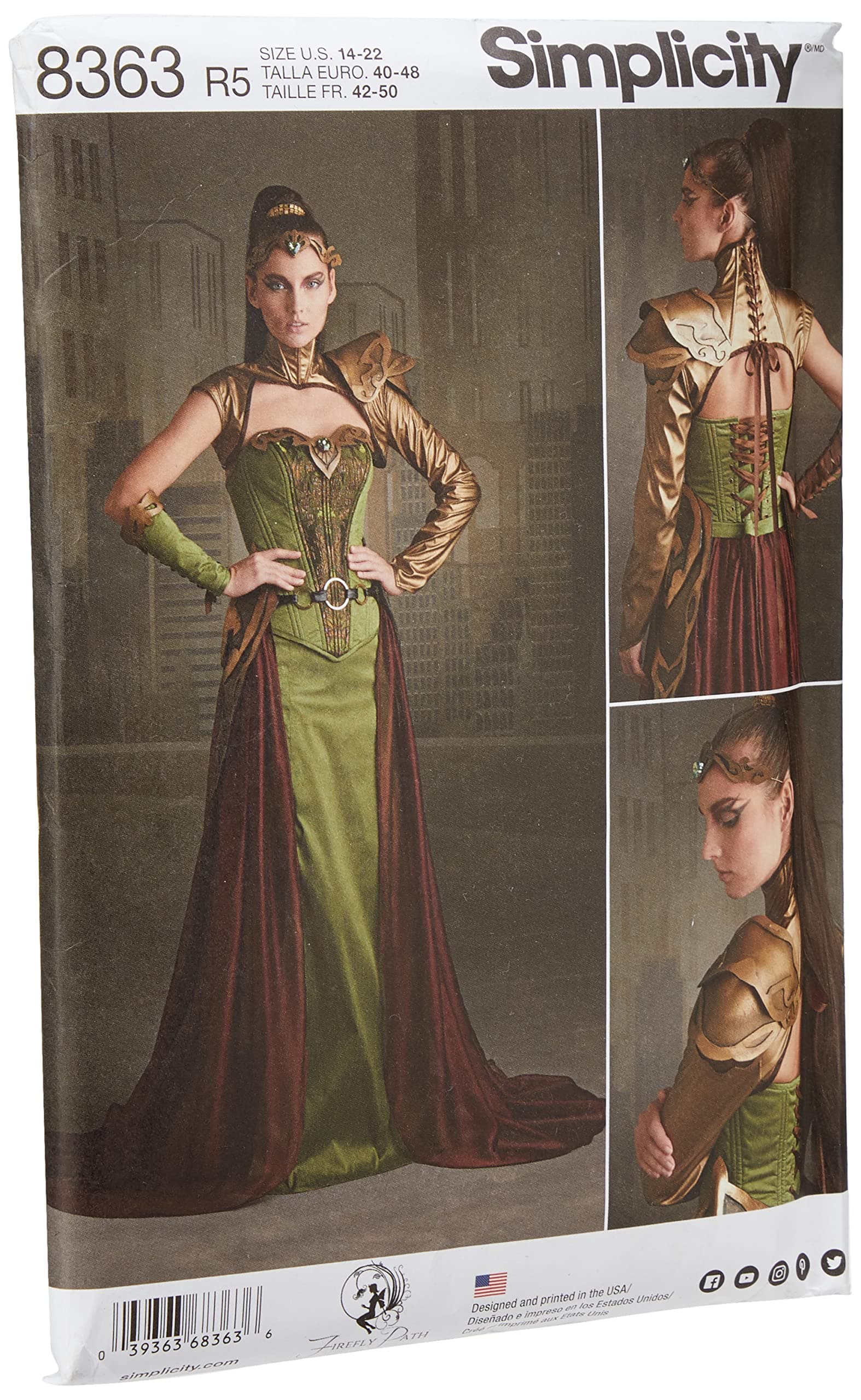 Simplicity Pattern 8363 R5 (14-16-18-20-22) Misses' Fantasy Ranger Costume, Paper, White, 22 x 15 x 1 cm