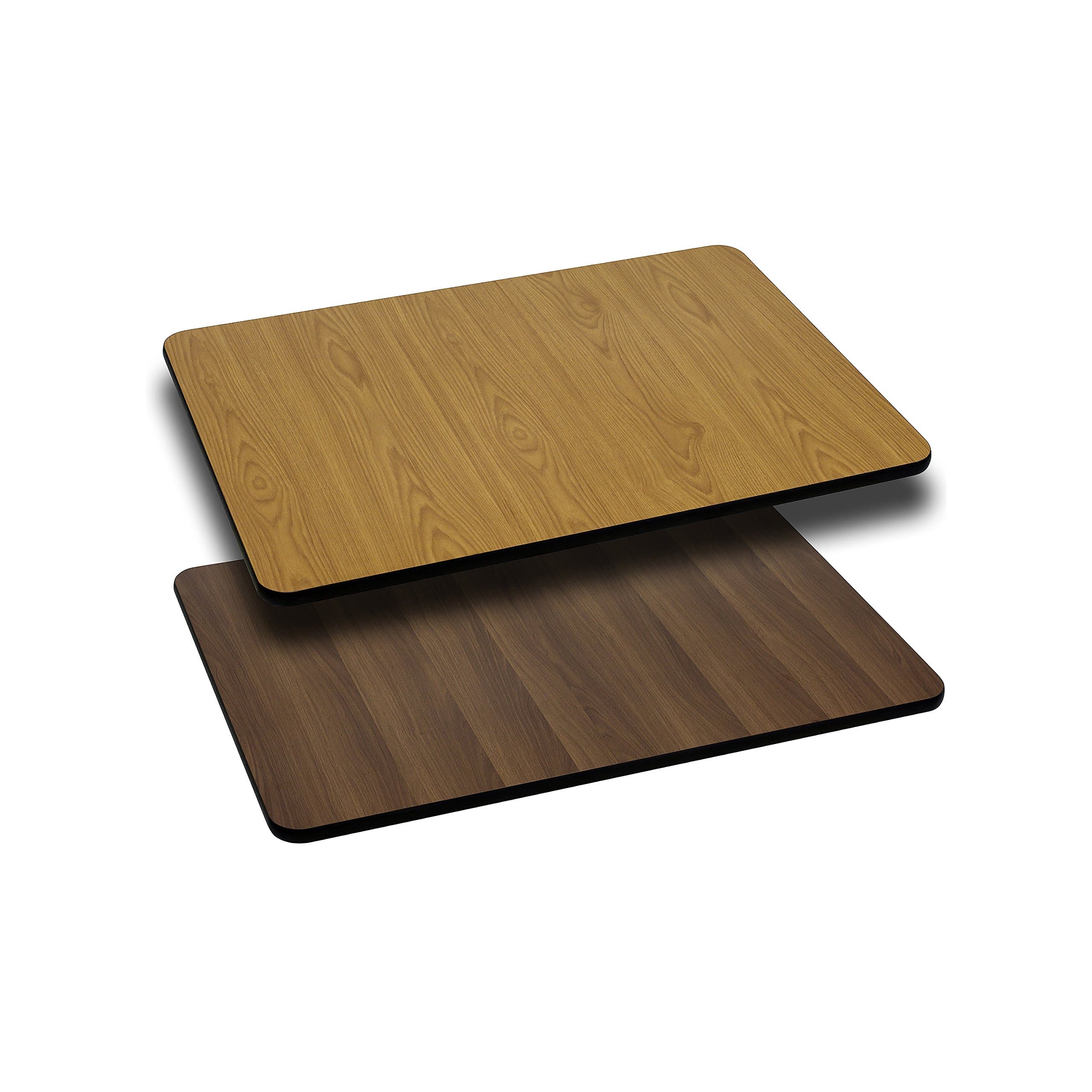 Flash Furniture Glenbrook 24'' x 30'' Rectangular Table Top with Natural or Walnut Reversible Laminate Top