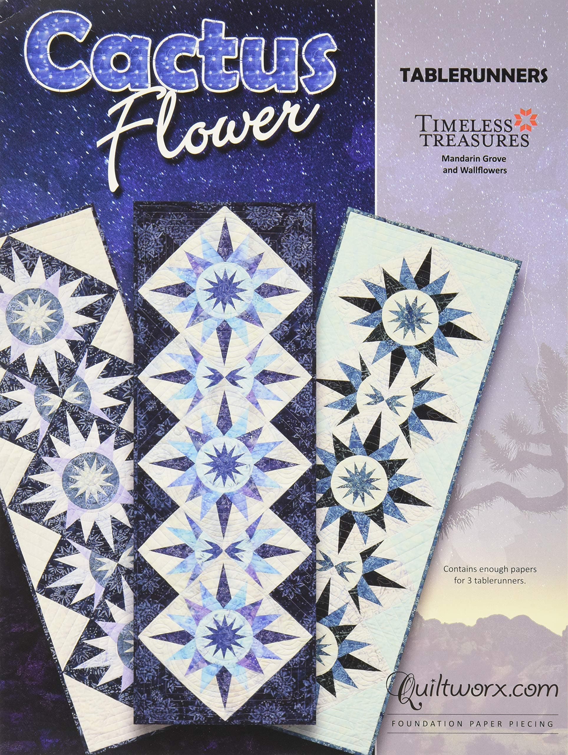 Foundation Paper PiecingCactus Flower Tablerunner pattern