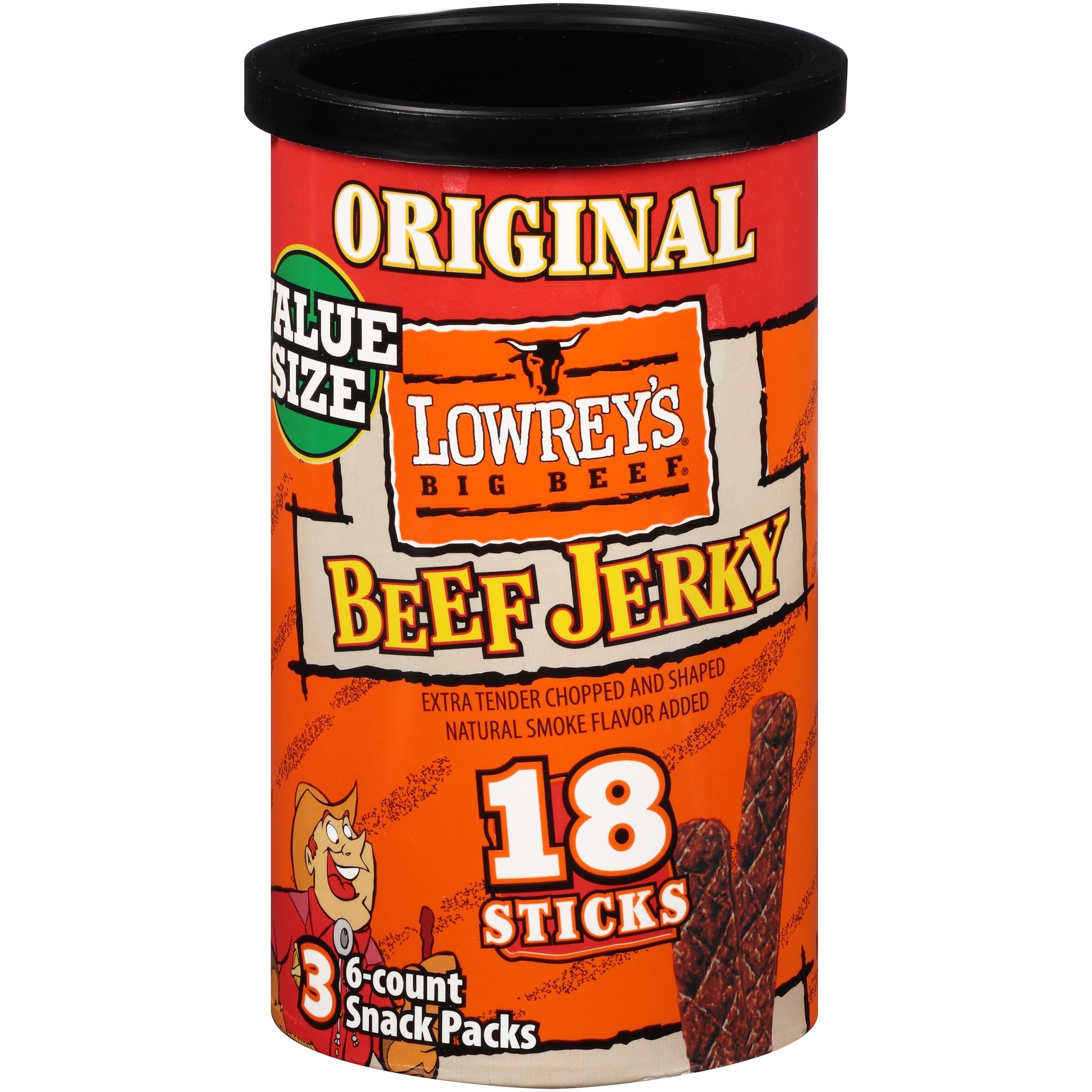 Lowrey's Original Beef Jerky Sticks, 18 Count (Pack of 8)