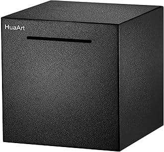 Stainless Steel Safe Piggy Bank for Adults (7.9 inch - Black)