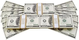 Big Screen Stacks Prop Money Dollars - 300 Full Print Old Style $100 Dollar Bills - $30,000 for Movies, Advertising, Play, Party, Supreme Spray, Gun Cannon, Fancy Dress, Magic Tricks, Casino Games