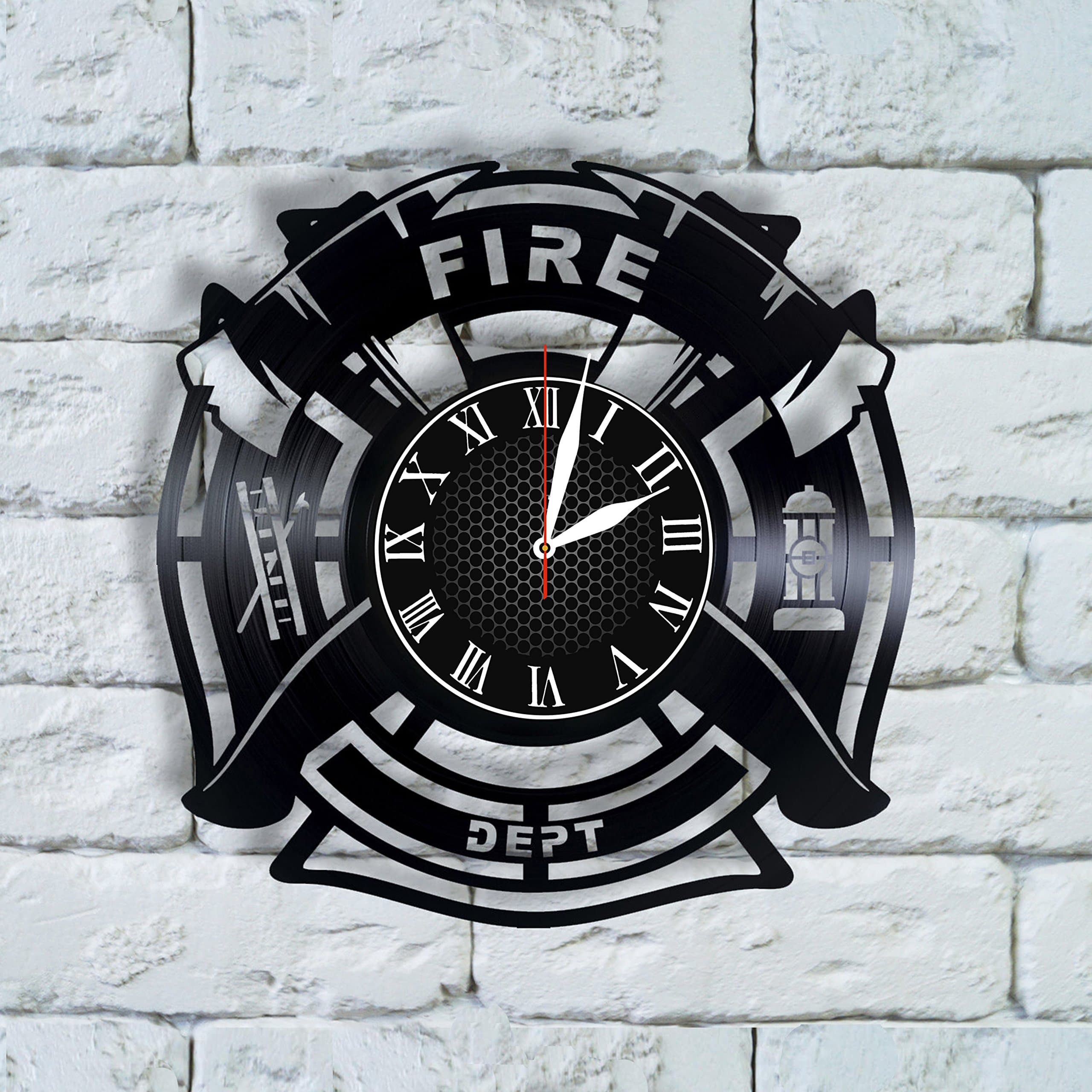Olha Art Design Firefighter for Men Clock Firefighter Decorations Fireman Firefighter Gifts for Graduation fire Fighter fire Department dept