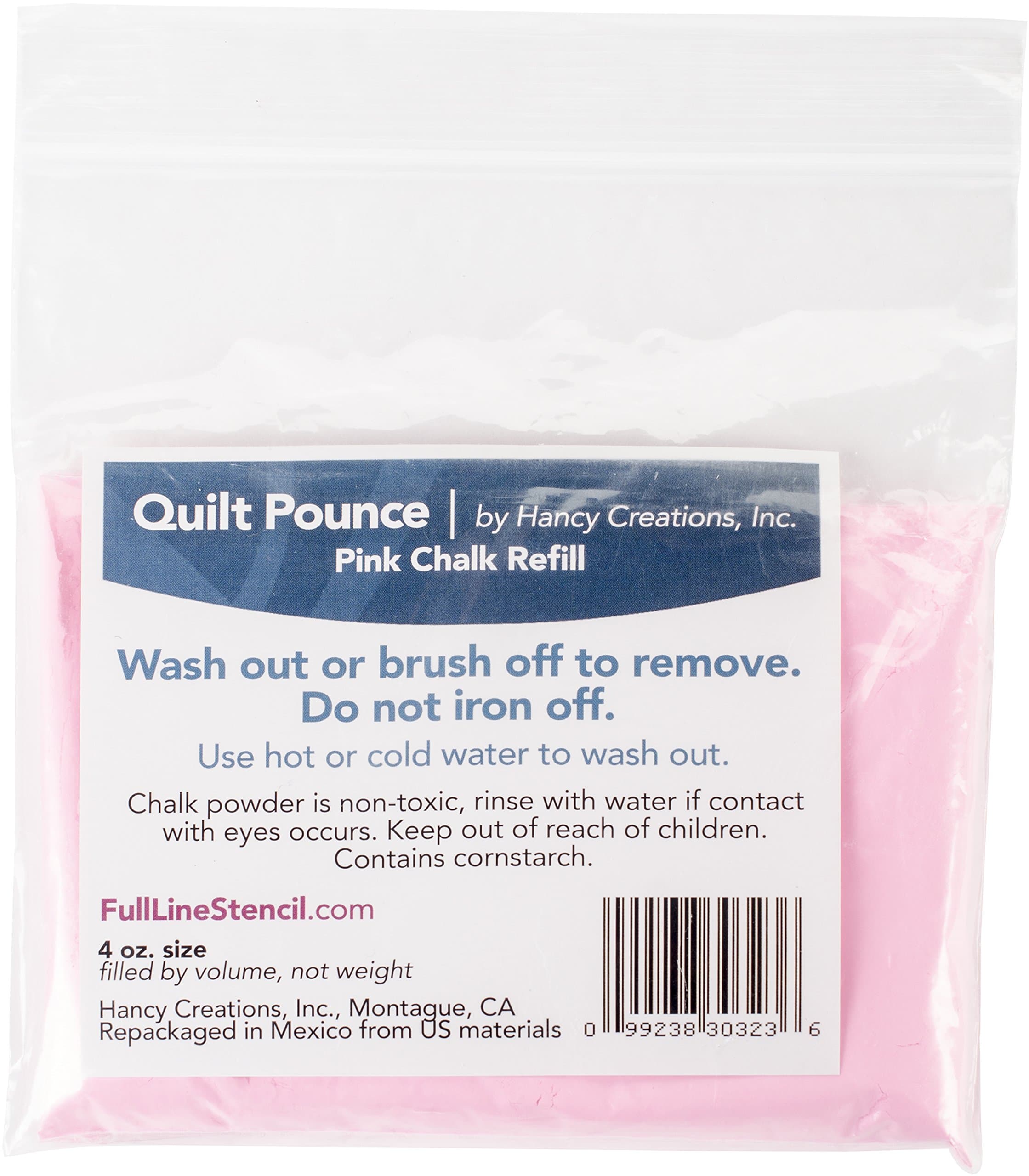 Hancy Quilt Pounce Chalk Refill, 4oz Pink