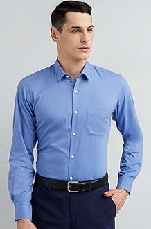 Peter England Men's Everyday Solid Slim Fit Full Sleeve Formal Shirt | Cotton-Rich