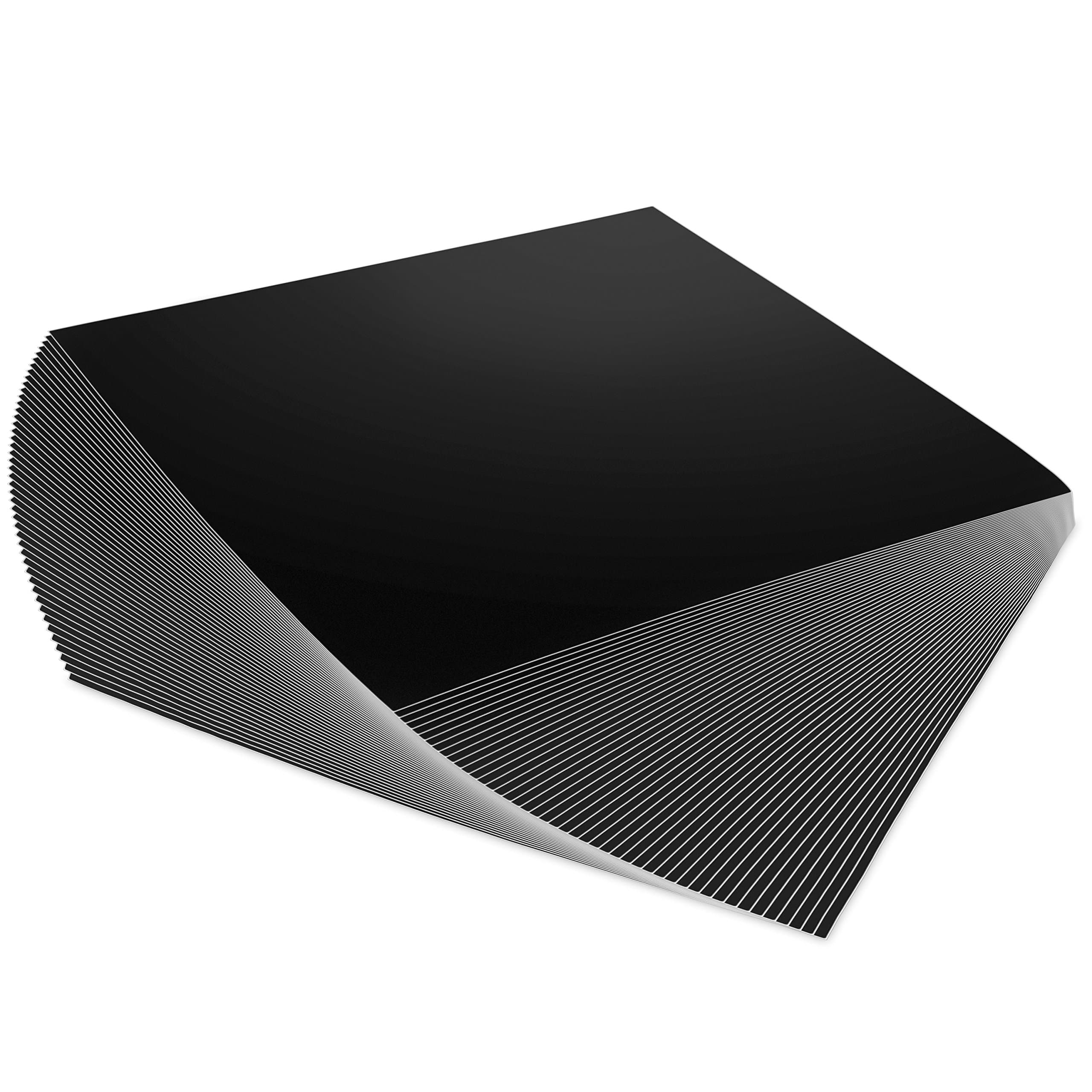 Permanent Matte Black Vinyl Sheets Better Than Vinyl Rolls 12" x 12" - 40 Matte Adhesive Backed Sheets Work with Cricut and Other Cutters