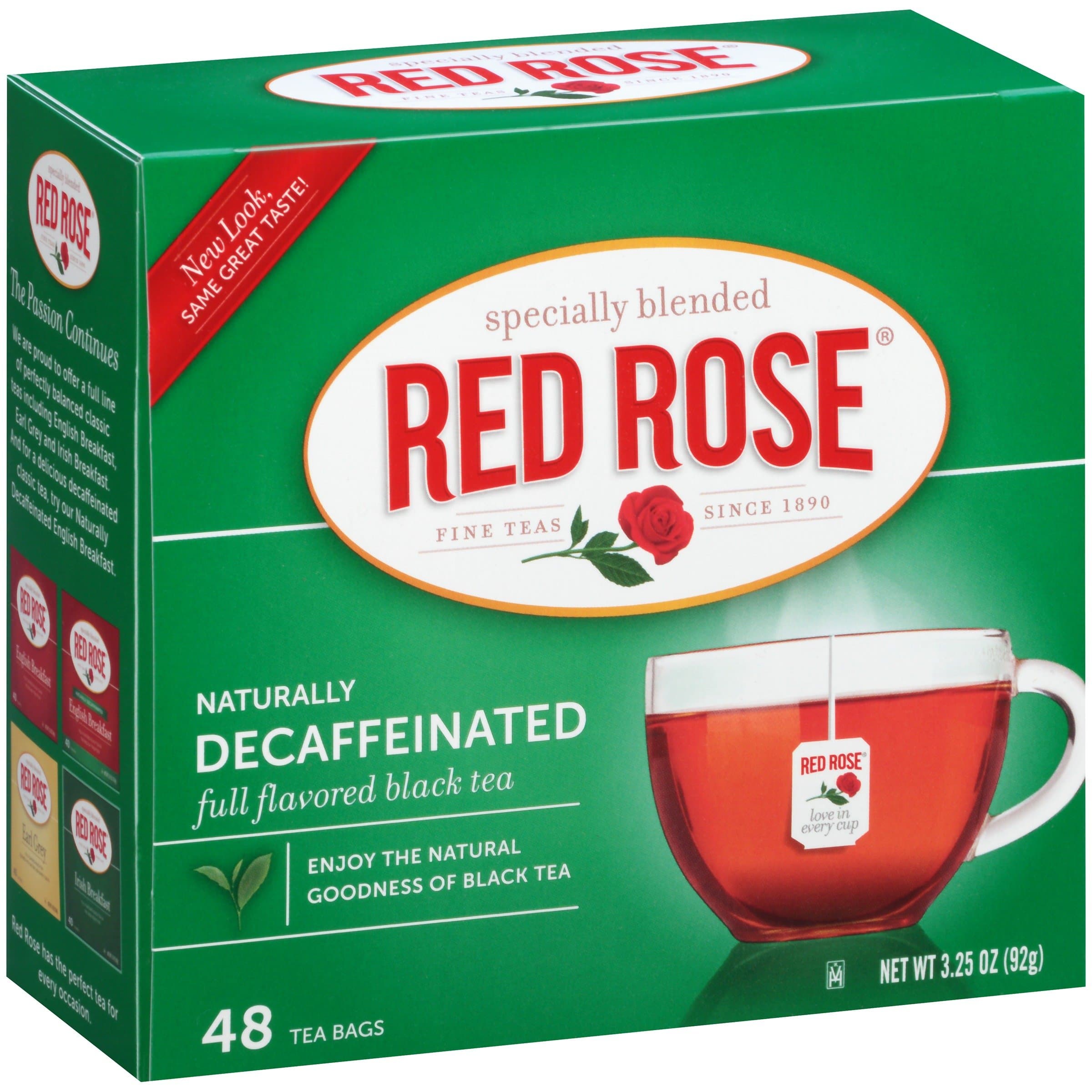 Red RoseTea Bags Naturally Decaffeinated Premium Blended, 48 ct