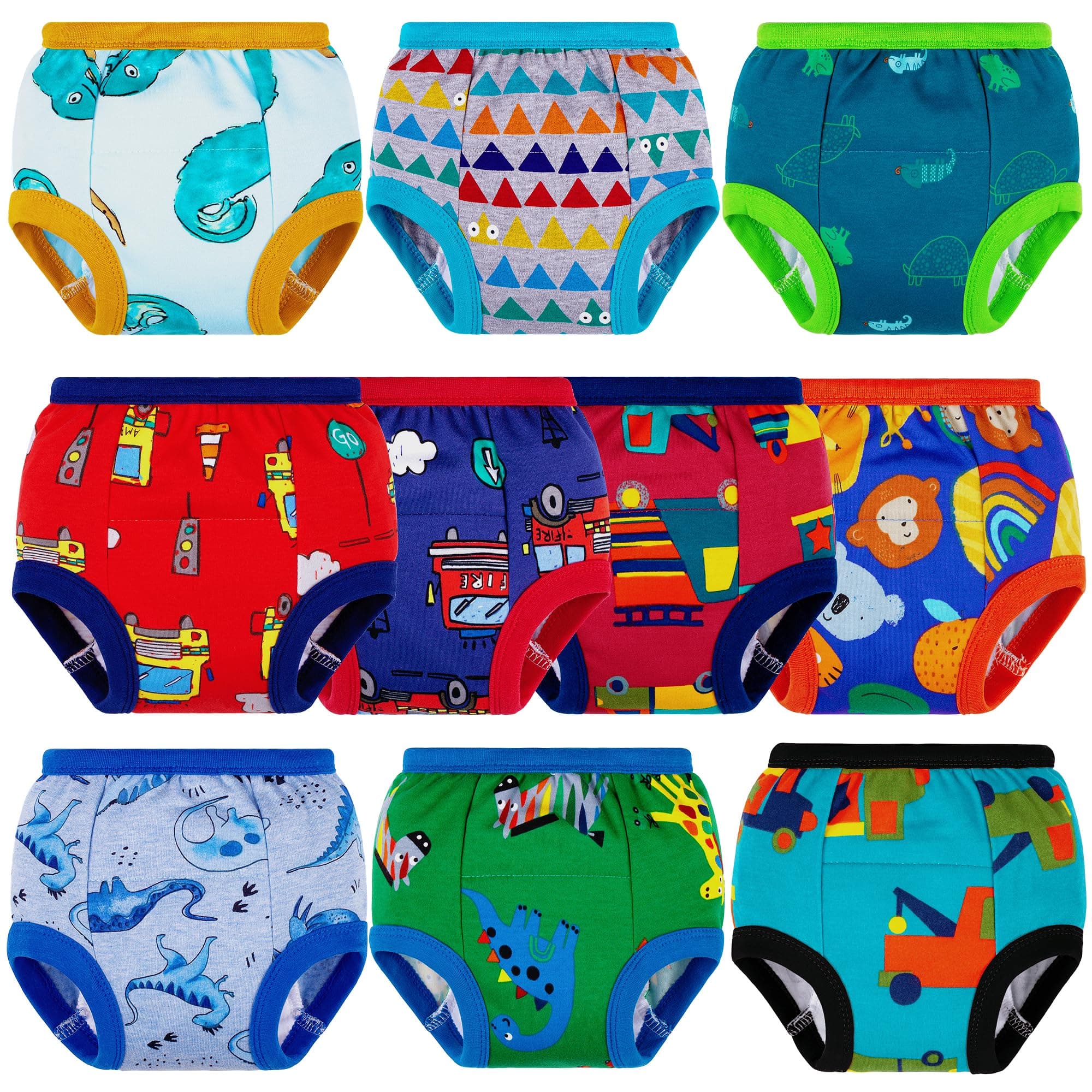 BIG ELEPHANT Toddler Training Pants, Soft Cotton Absorbent Training Underwear for Baby Boys & Girls