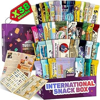 Turkish Munchies by Muekzoin Mega International Snack Box | Premium Exotic Foreign Snacks Unique Food Gifts Included Try Extraordinary Turkish Candies from Around the World 32 Full-Size
