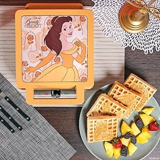Uncanny Brands Disney Beauty and the Beast Deluxe Waffler - Belle and the Beast on Your Waffles