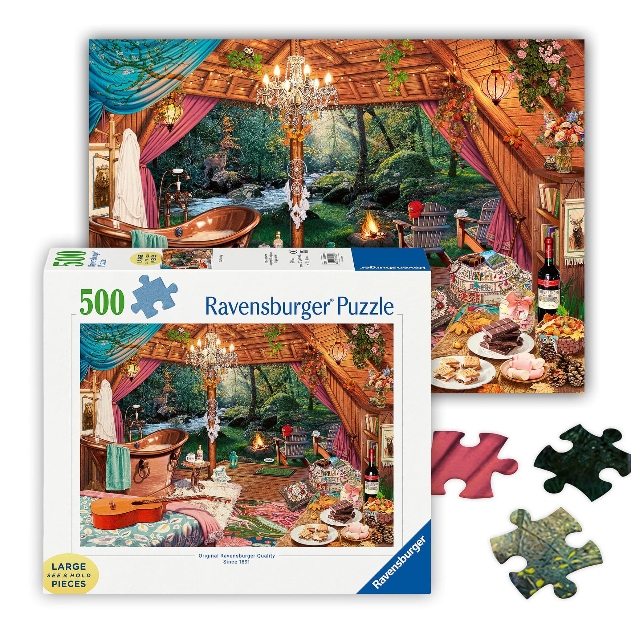 Ravensburger Cozy Glamping Puzzle - 500-Piece Large Format Jigsaw | Perfect Interlocking Fit | Vibrant and Glare-Free | Ideal for All Ages | from The Bestselling Puzzle Brand Worldwide