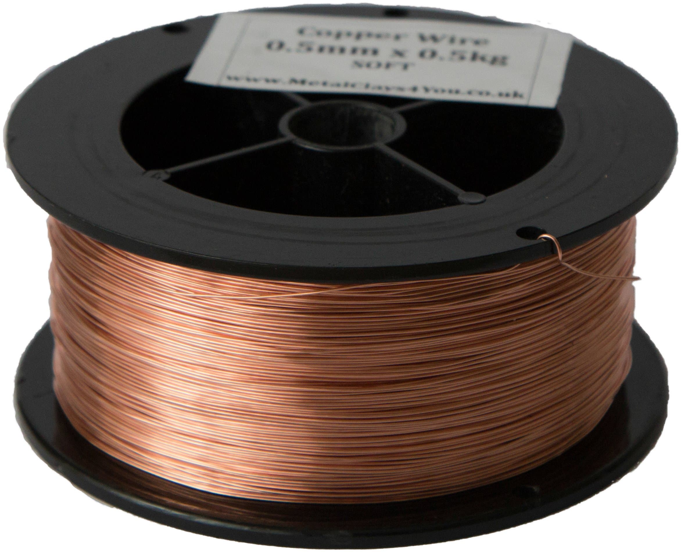 Unplated Copper HALF HARD Wire 0.5mm (24ga) spool (0.5kg)