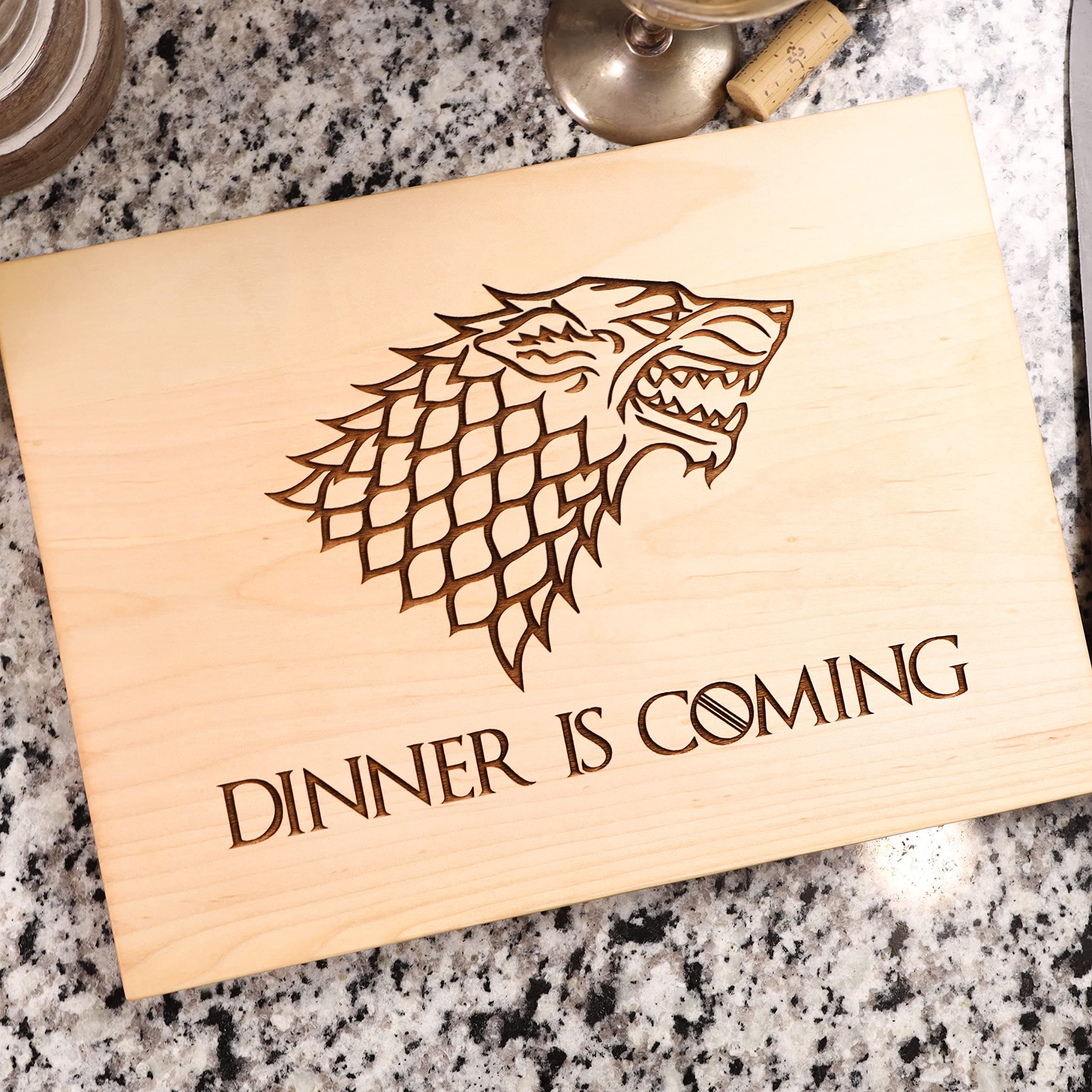 Game of Thrones Cutting Board - Winter is Here, Dinner is Coming! Handmade Maple Wood, Perfect Gift for GoT Fans or House of The Dragon Fans