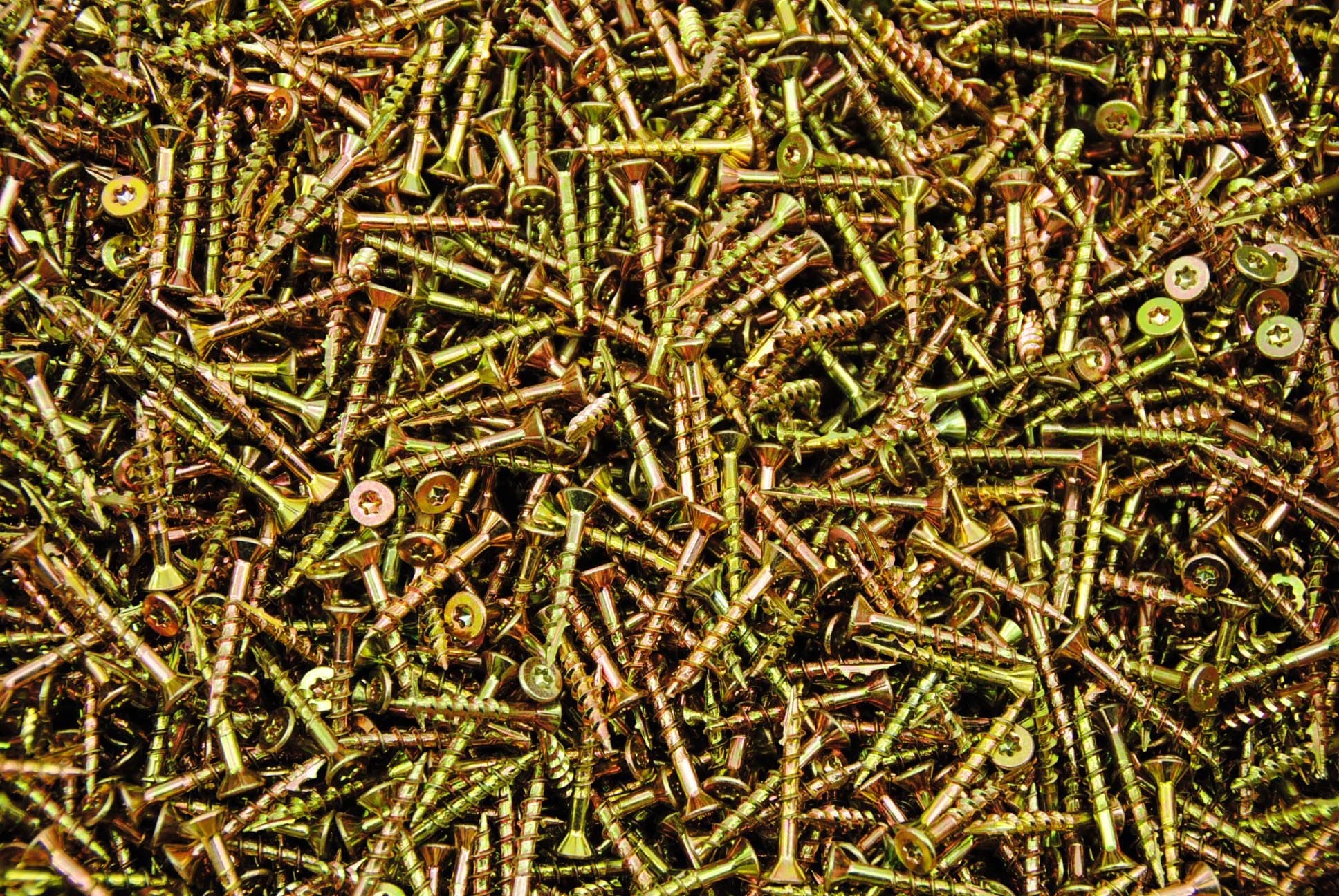 (1000) Torx T20 Star Flat Head 8 x 1-1/4 Yellow Zinc Type 17 Outdoor Wood Screw