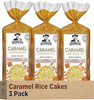 Quaker Large Rice Cakes, Caramel, Pack of 3