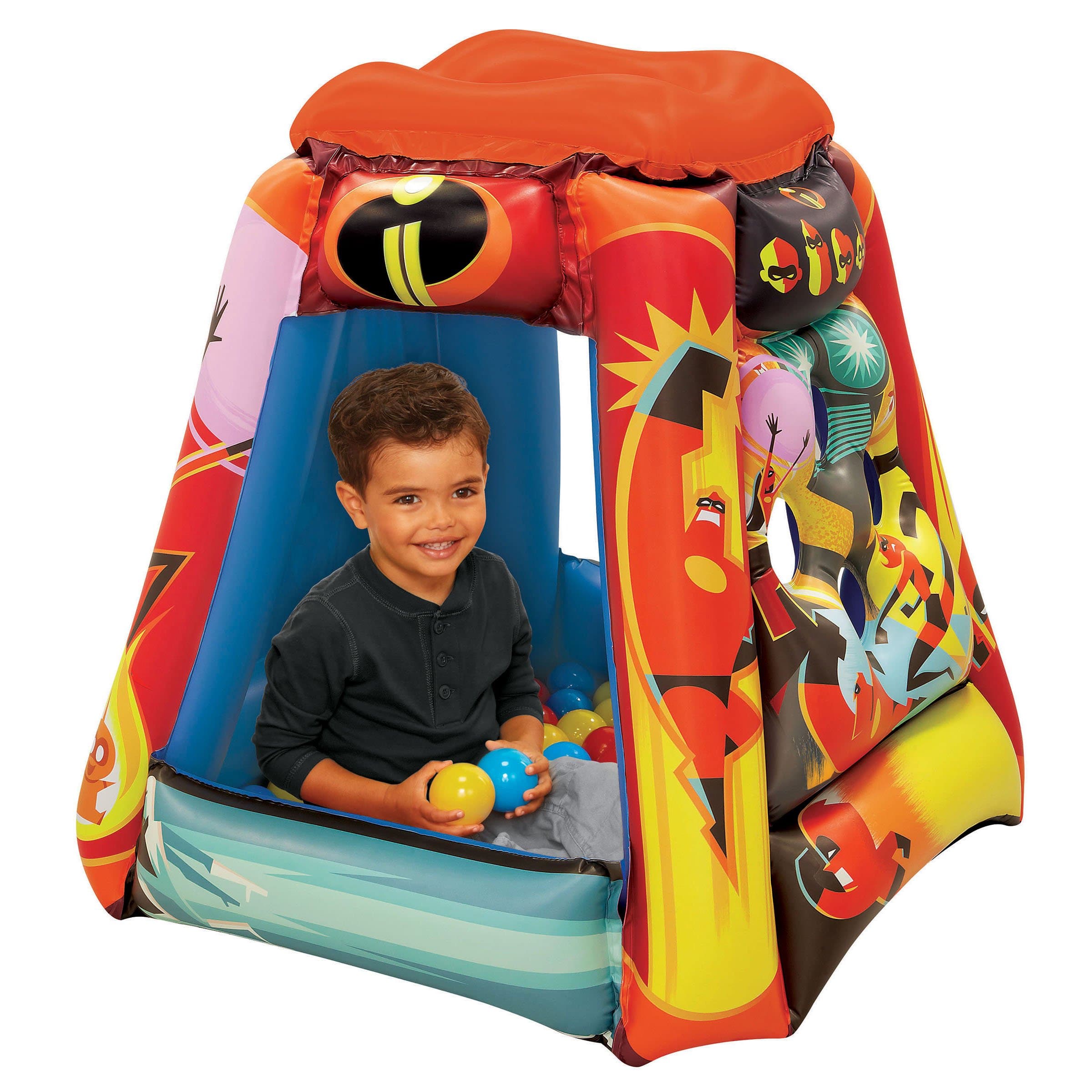 The Incredibles 2 Ball Pit, 1 Inflatable & 20 Sof-Flex Balls, Red, 37"W x 37"D x 34"H