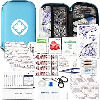 Blue Travel First Aid Kit Supplies for Business Backpacking Essentials