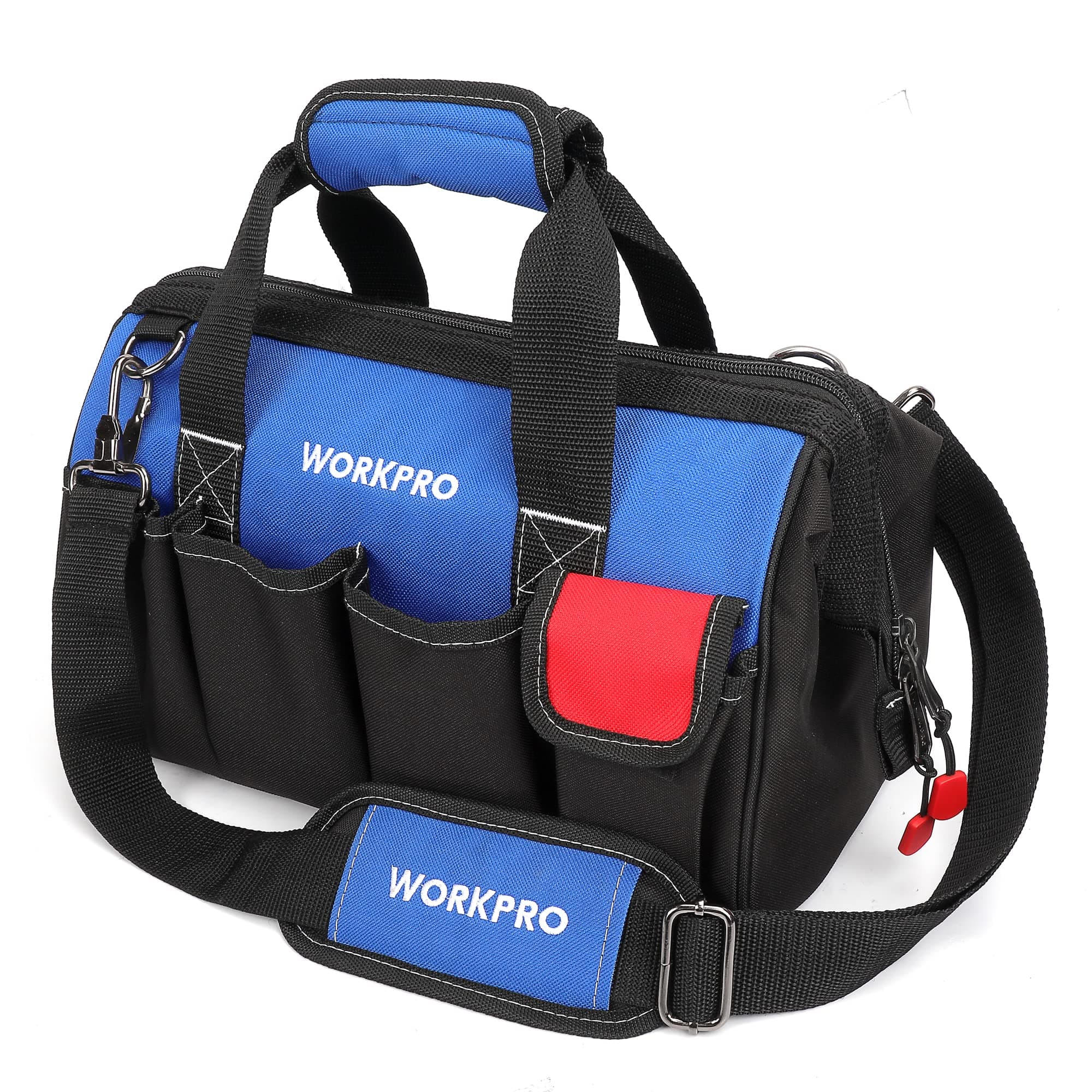 WORKPRO 14-inch Tool Bag, Multi-pocket Tool Organizer with Adjustable Shoulder Strap