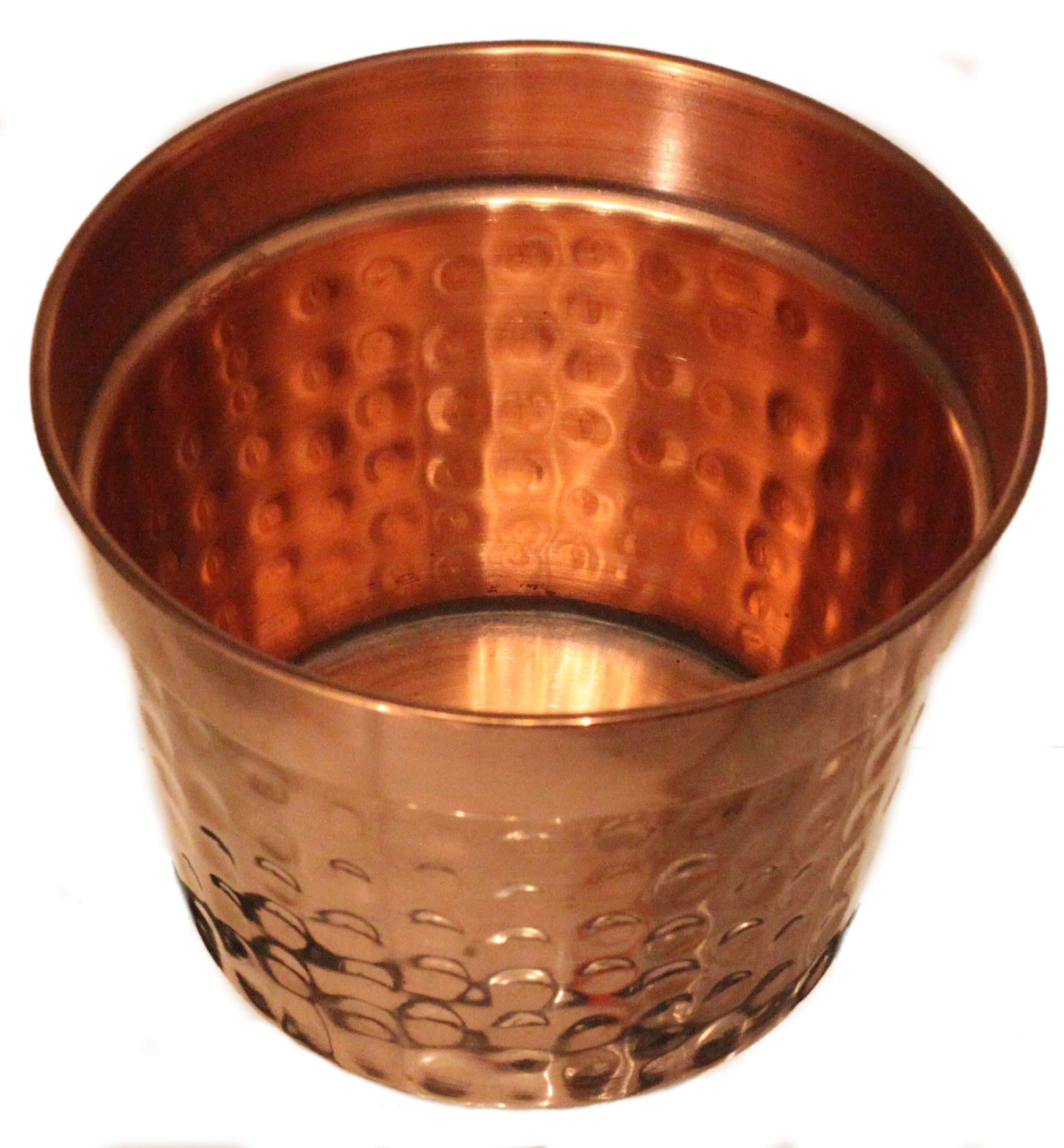 Dago's Copper Designs GP-204-S 1-Piece Hammered Solid Copper Seamless Planter, 8-Inch by 6-Inch by 5.75-Inch