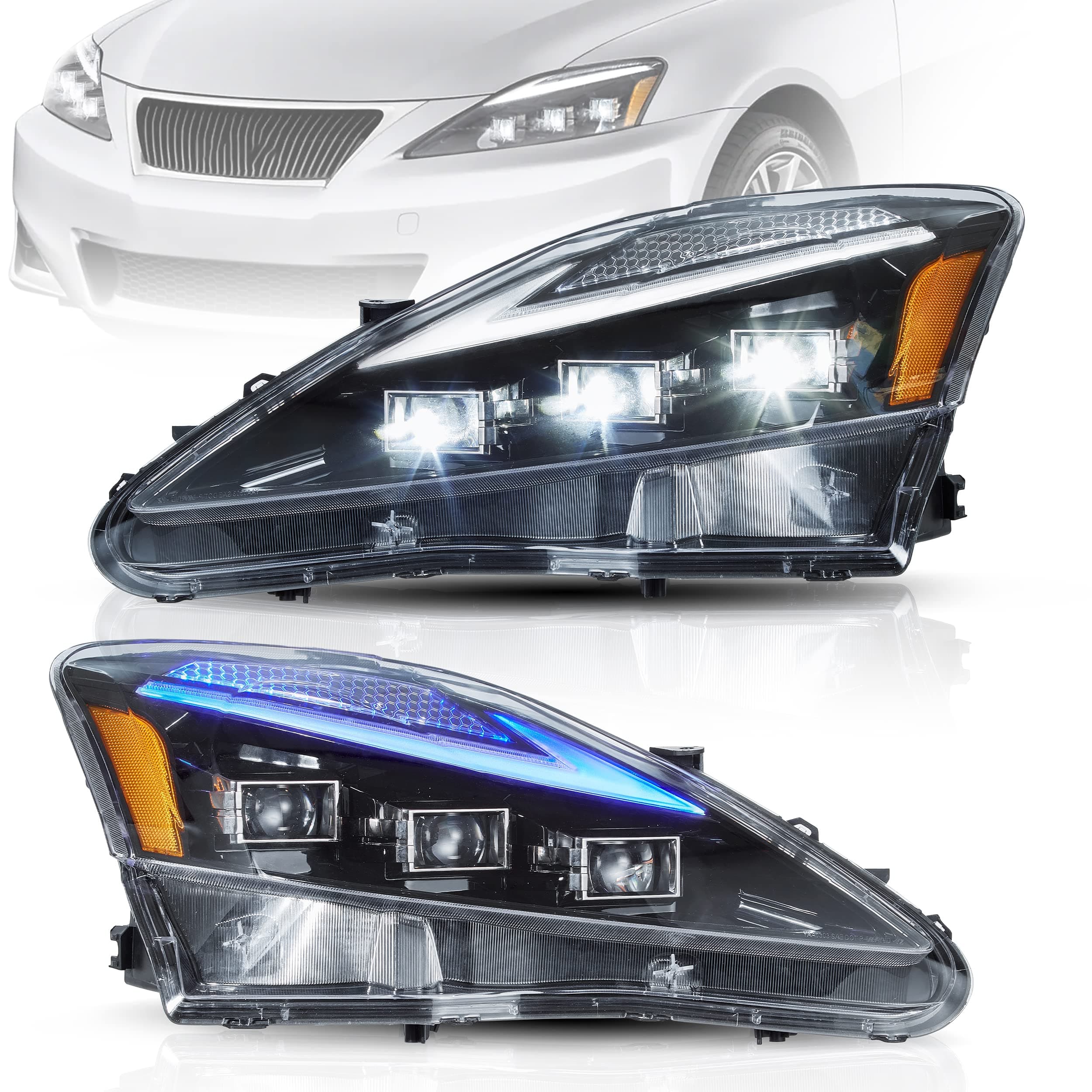 Amber Headlights(Blue DRL)