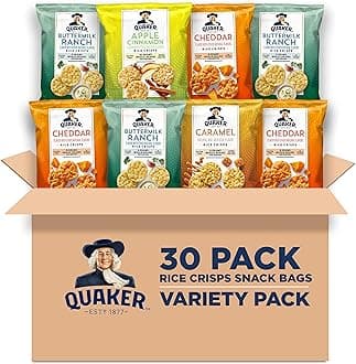 Rice Crisps, Gluten Free, 4 Flavor Sweet and Savory Variety Mix, Single Serve 0.67oz, 30 count