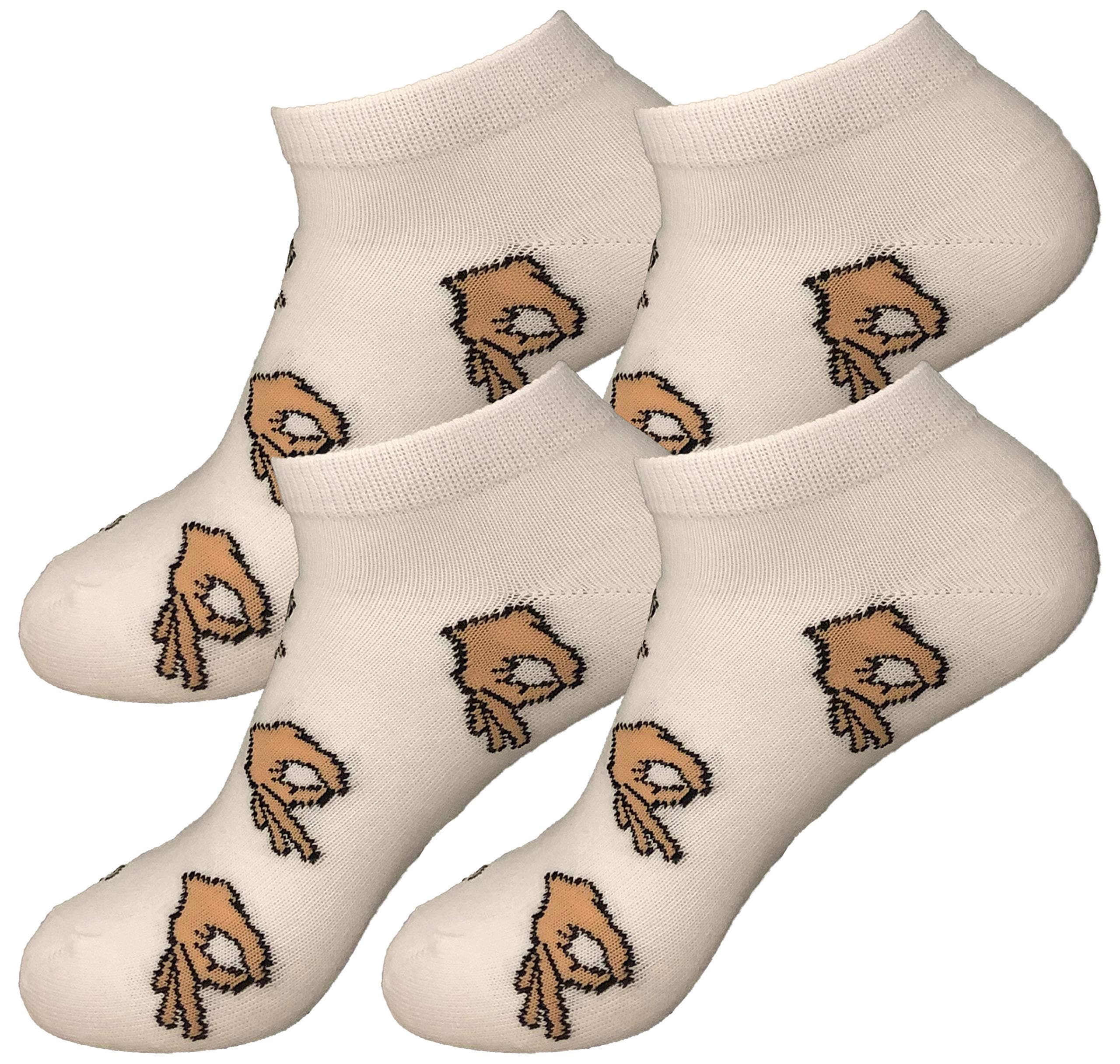 Balanced Co. Circle Game Meme Ankle Socks Funny No-Show Socks Crazy Low-Cut Socks Casual Cotton Socks (White (2 Pairs))