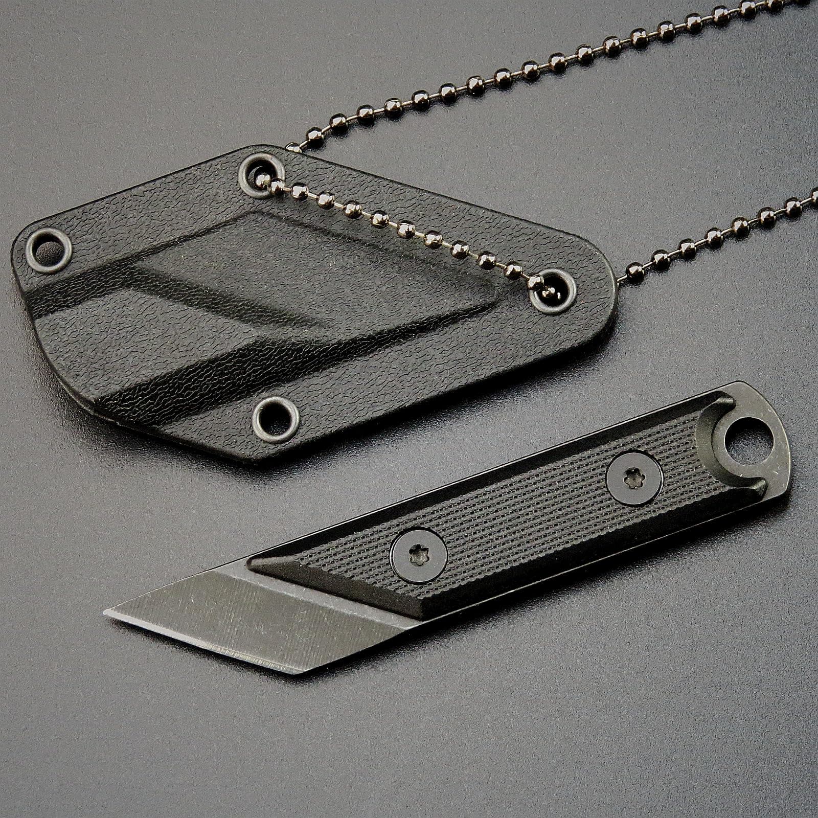 C1146 Fixed Blade Knife,440C Blade G10 Handle EDC Tool Knife for Outdoor, Camping, Hiking, Fishing with kydex Sheath (Black)