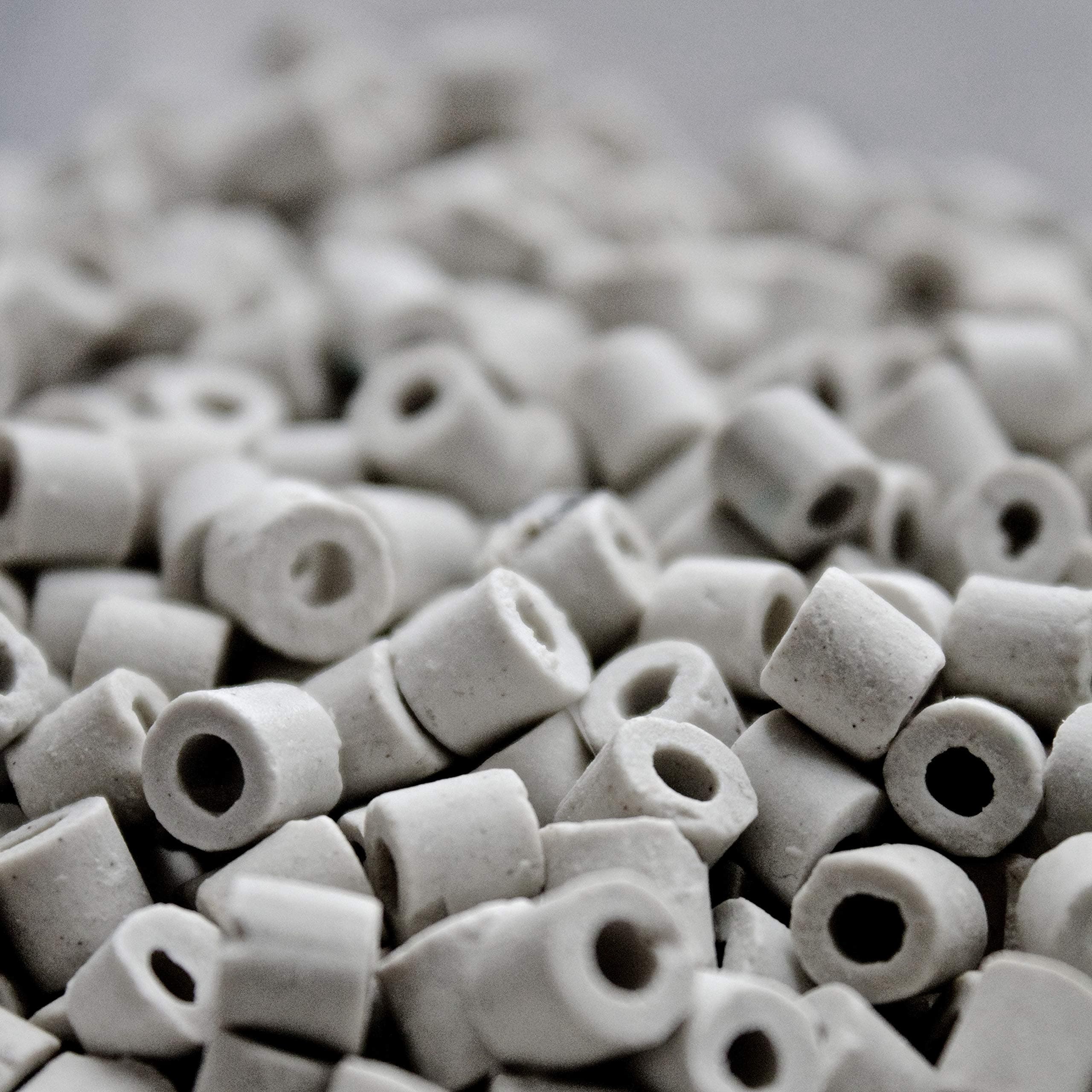 Ceramic Raschig Rings for Reflux Column Packing - 1 Liter (2 lb 9 oz)