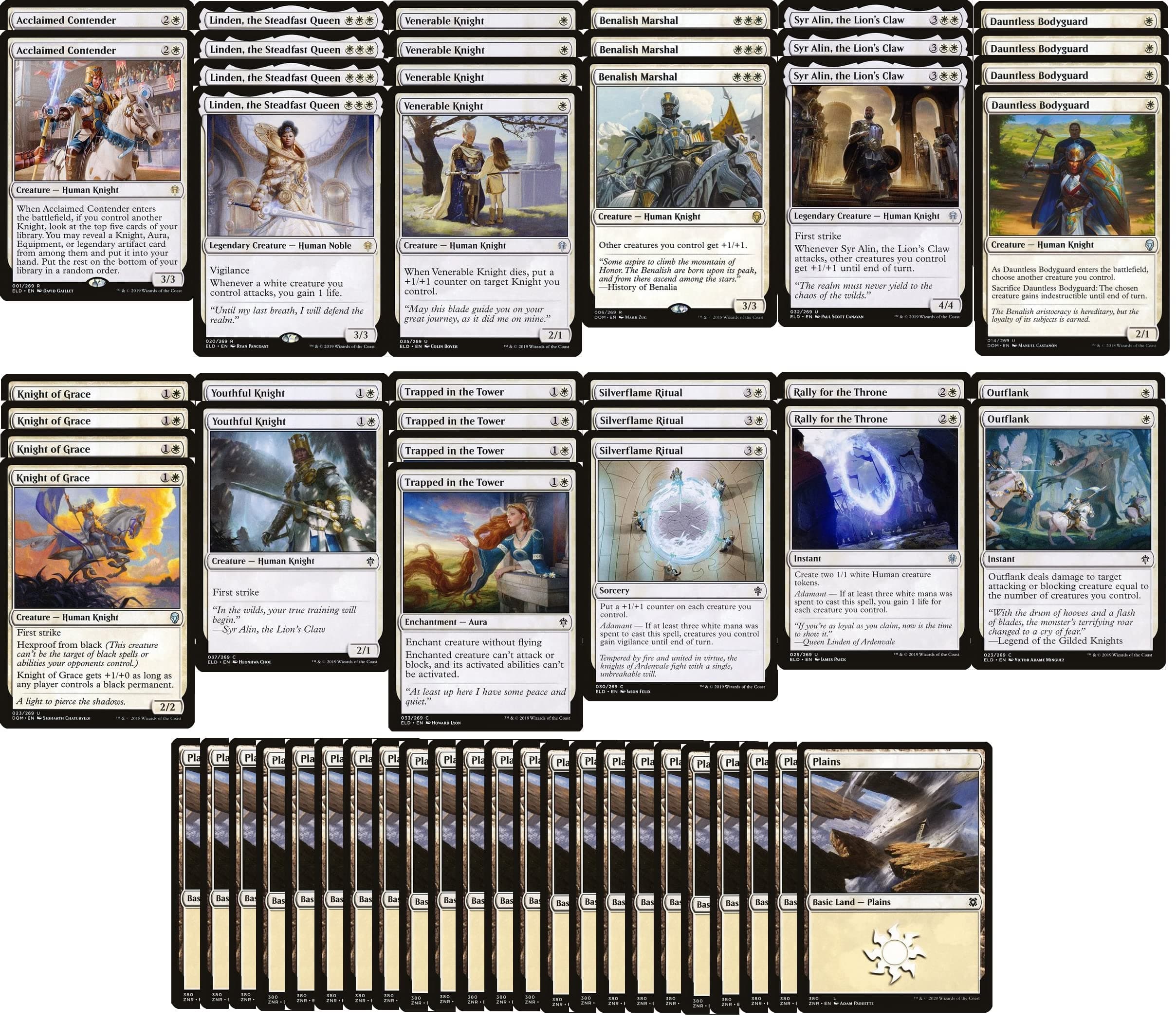 White Creature Deck - Knight - Powerful - Modern Legal - Custom Built - Magic The Gathering - MTG - 60 Card