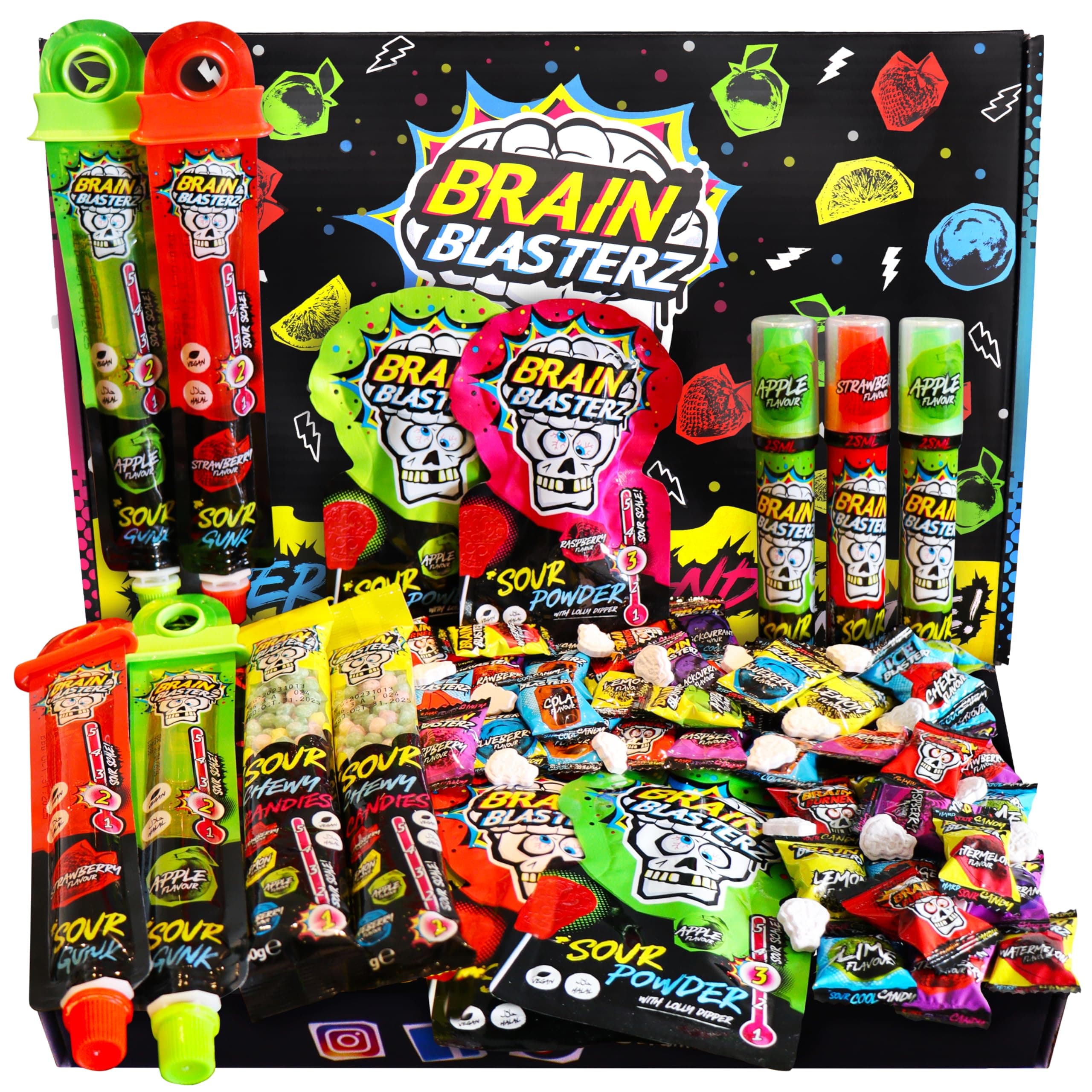 Sour Sweets Box - Bulk Sour Candy Collection - 27 Pcs Pick & Mix Vegan & Halal Sweets Hamper - Gift Idea for Easter, Halloween Sweets, Birthdays, Father’s Day Gifts for Adults & Kids
