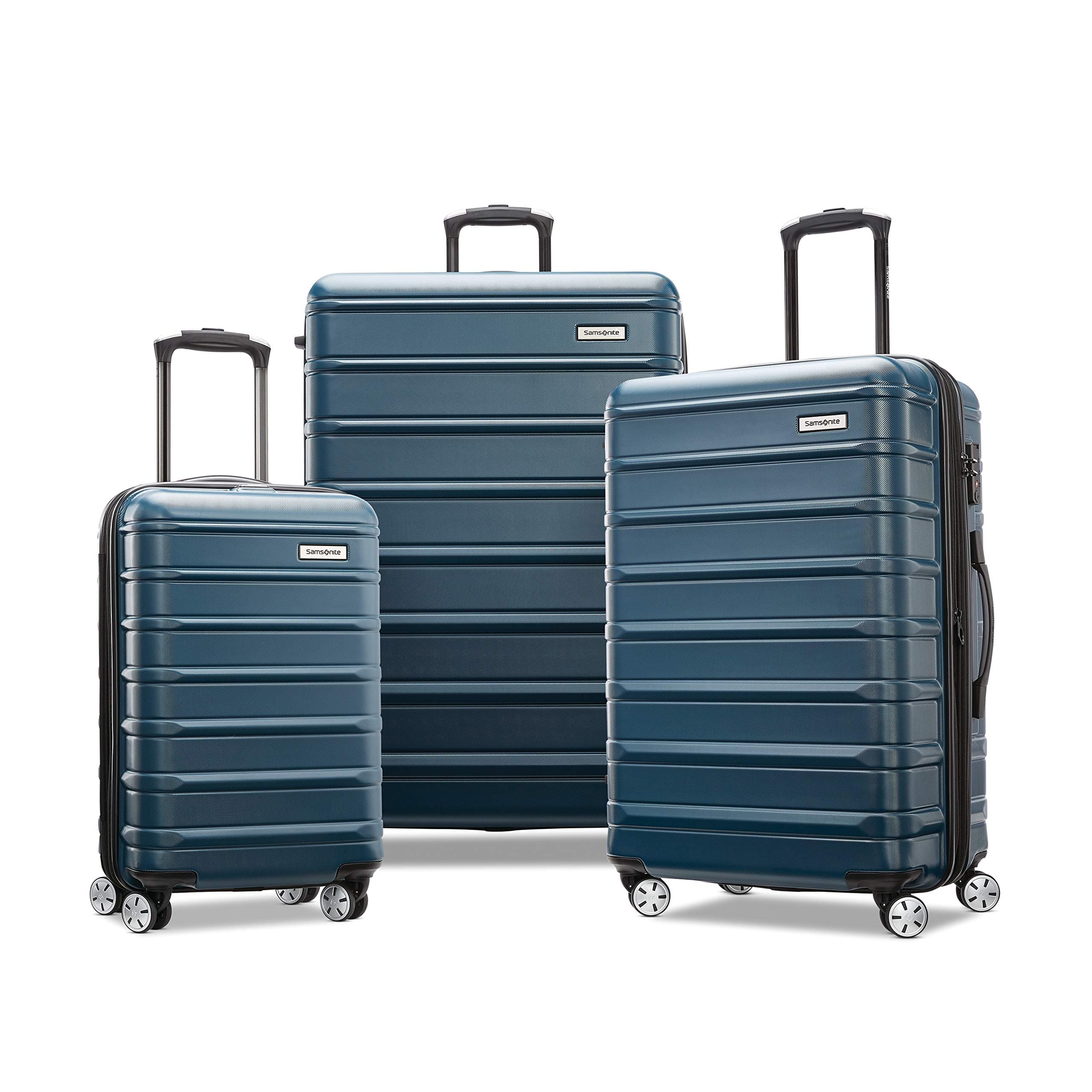 Omni 2 Hardside 3 Piece Set - Includes Global Carry-On, Medium, & Large Checked Suitcases - 360° Dual Spinner Wheels - Integrated TSA Lock & Expansion - Amazon Exclusive - Nova Teal