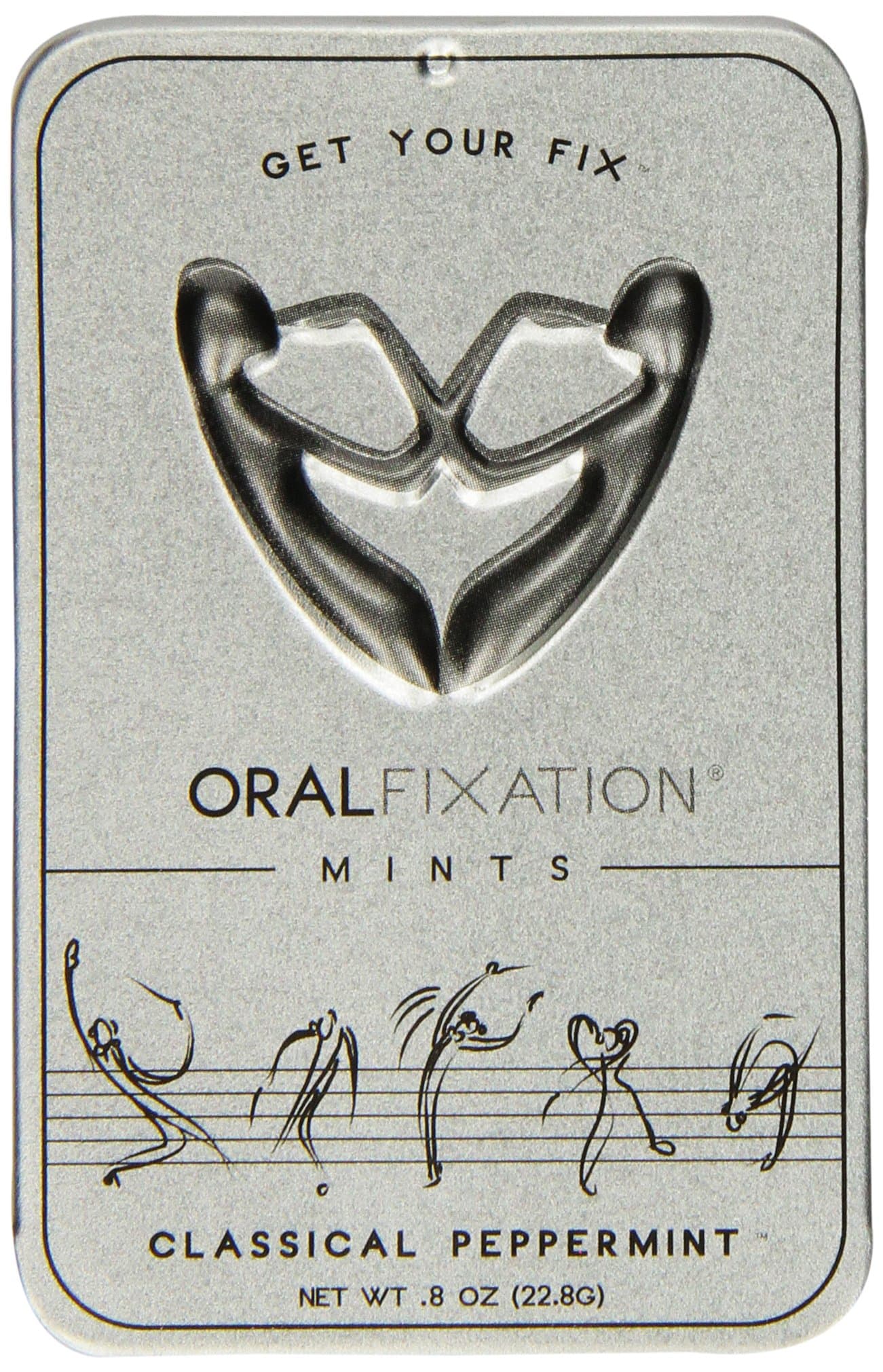 Oral Fixation Mints Classical Peppermint, Sugar Free, 0.8-Ounce Tins (Pack of 12)