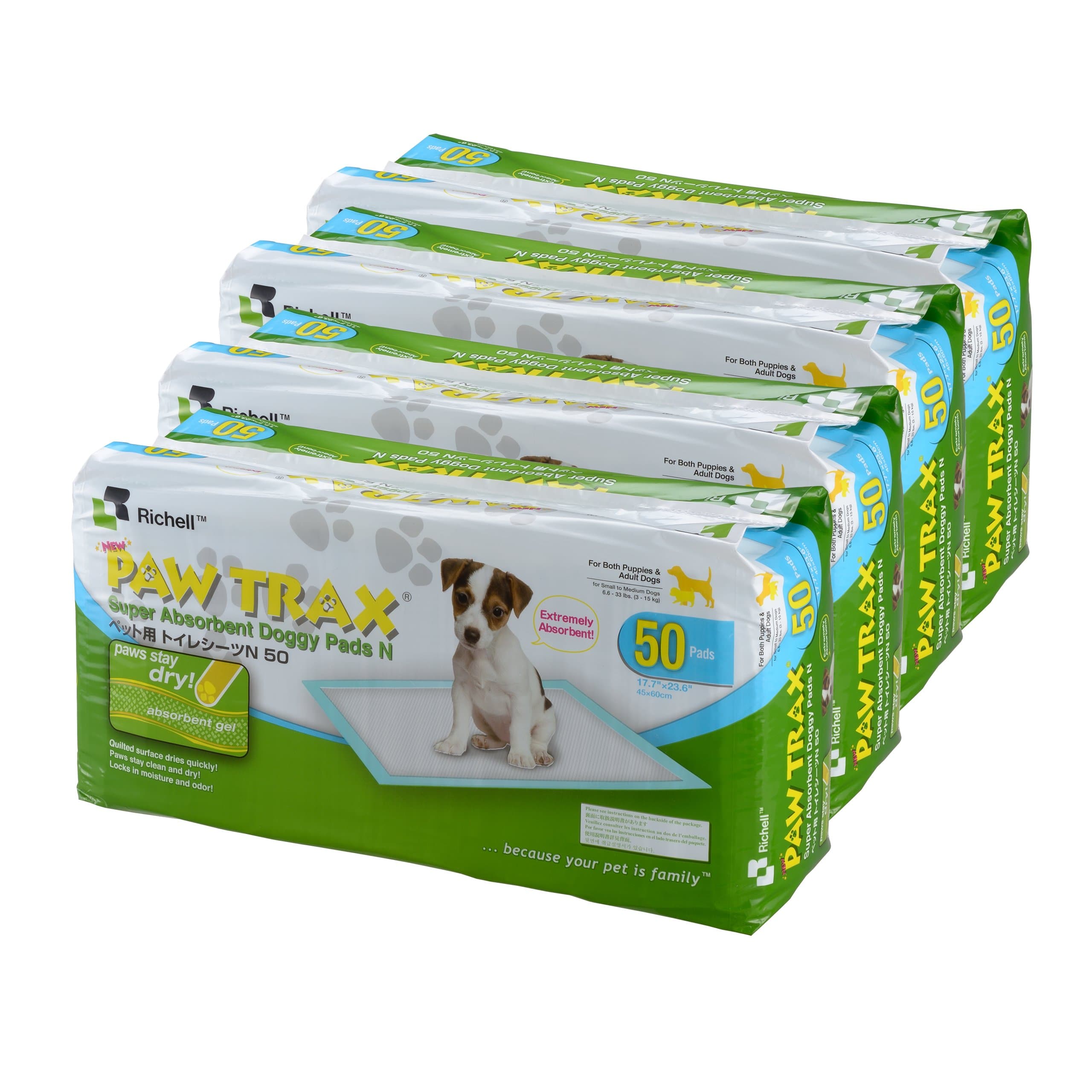 Paw Trax Super Absorbent Pet Training Pads, 200 Pack, pad Size 17.7 x 23.6, Potty pad, White (94545)