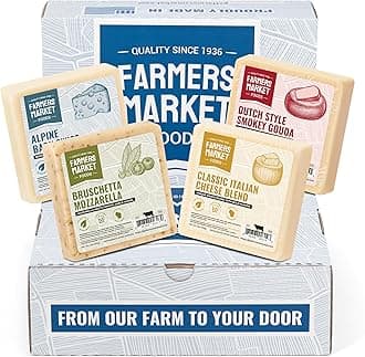 Farmers Market, Gluten Free, Keto, Paleo, Low Sodium, Zero Sugar, Wisconsin Cheese Gift Sets, 6oz 4 Count