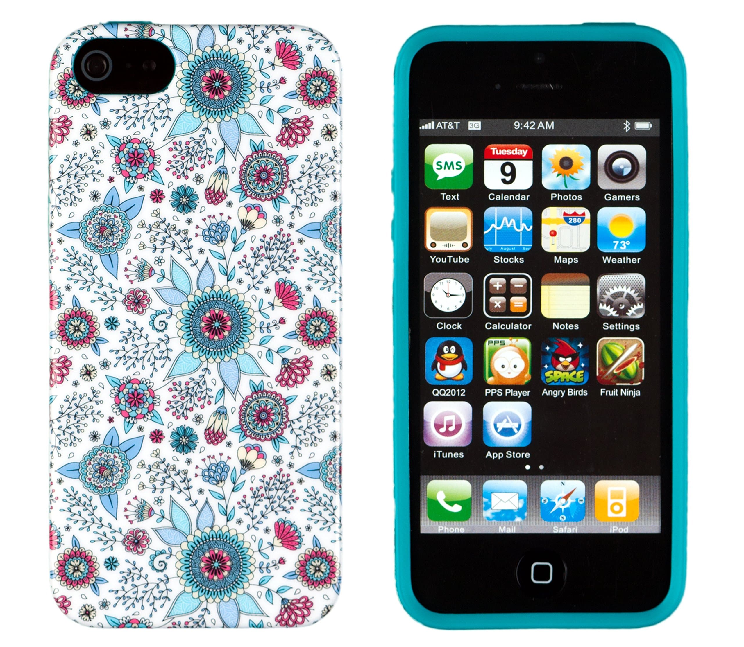 iPhone 5 / 5S Case, DandyCase Perfect Pattern *No Chip/No Peel* Flexible Slim Case Cover for Apple iPhone 5 / 5S [Colorful Spring Flowers]