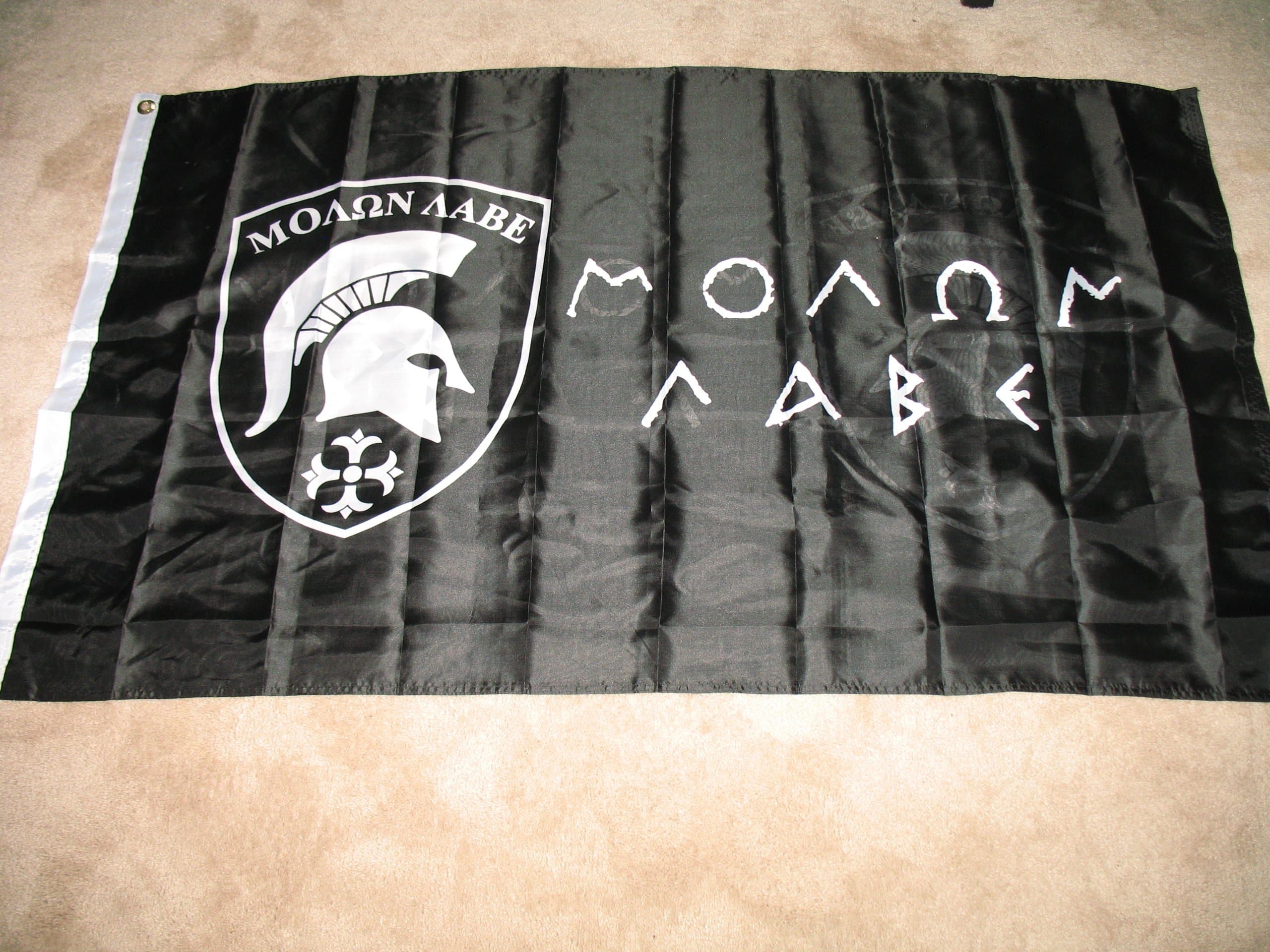 3x5 Molon Labe Come and Take It Flag Double Sided Black Greek 3 x 5 Foot
