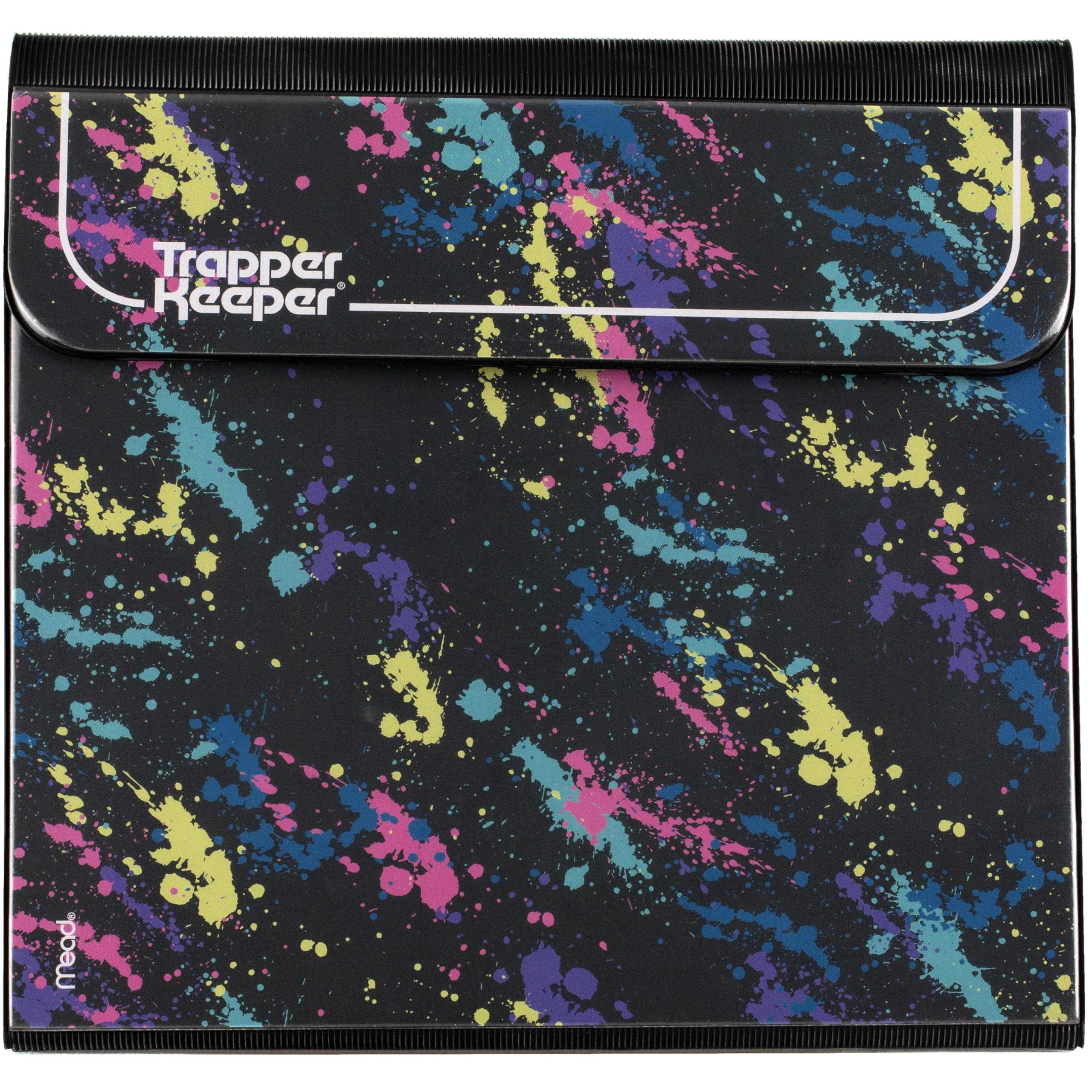Trapper Keeper Binder, Retro Design, 1 Inch Binder with Folders and Pockets, Holds 8-1/2" x 11" Paper, Paint Splatter (260038FO-ECM)