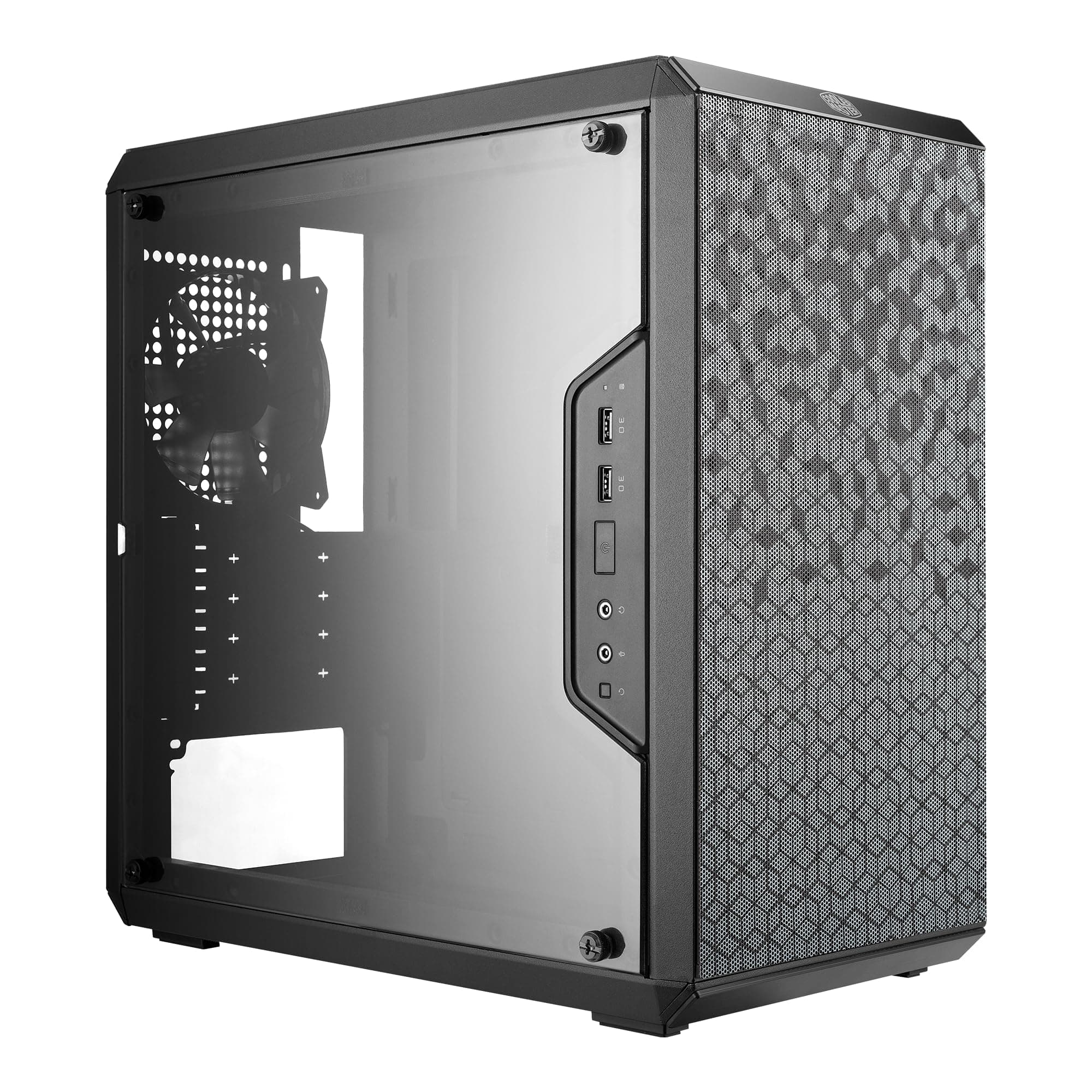 Cooler Master MasterBox Q300L Computer Case 'Magnetic Patterned Dust Filters, mini tower, Alloy Steel, Modular I/O Panel, Window Side Panel' MCB-Q300L-KANN-S00, Black