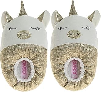 Josmo Kids Girl Slippers Animated Cartoon House Shoes - Lightweight Plush Warm Comfort Soft Aline (sizes: 9-10 toddler / 11-13 Little Kid / 1-5 Big Kid)
