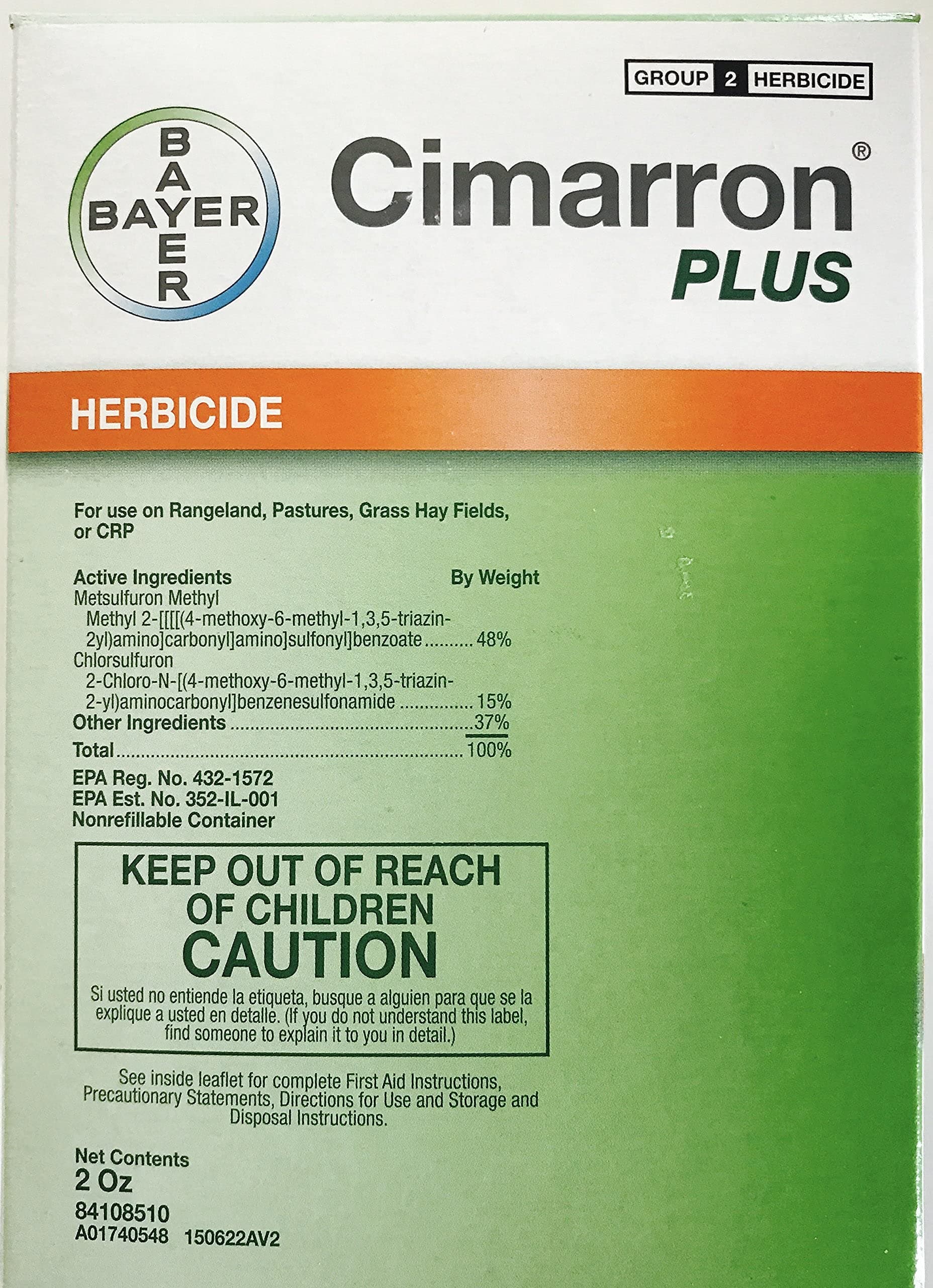 Bayer -Cimarron Plus Range and Pasture Herbicide with Metsulfuron Methyl-2 oz. 6666024