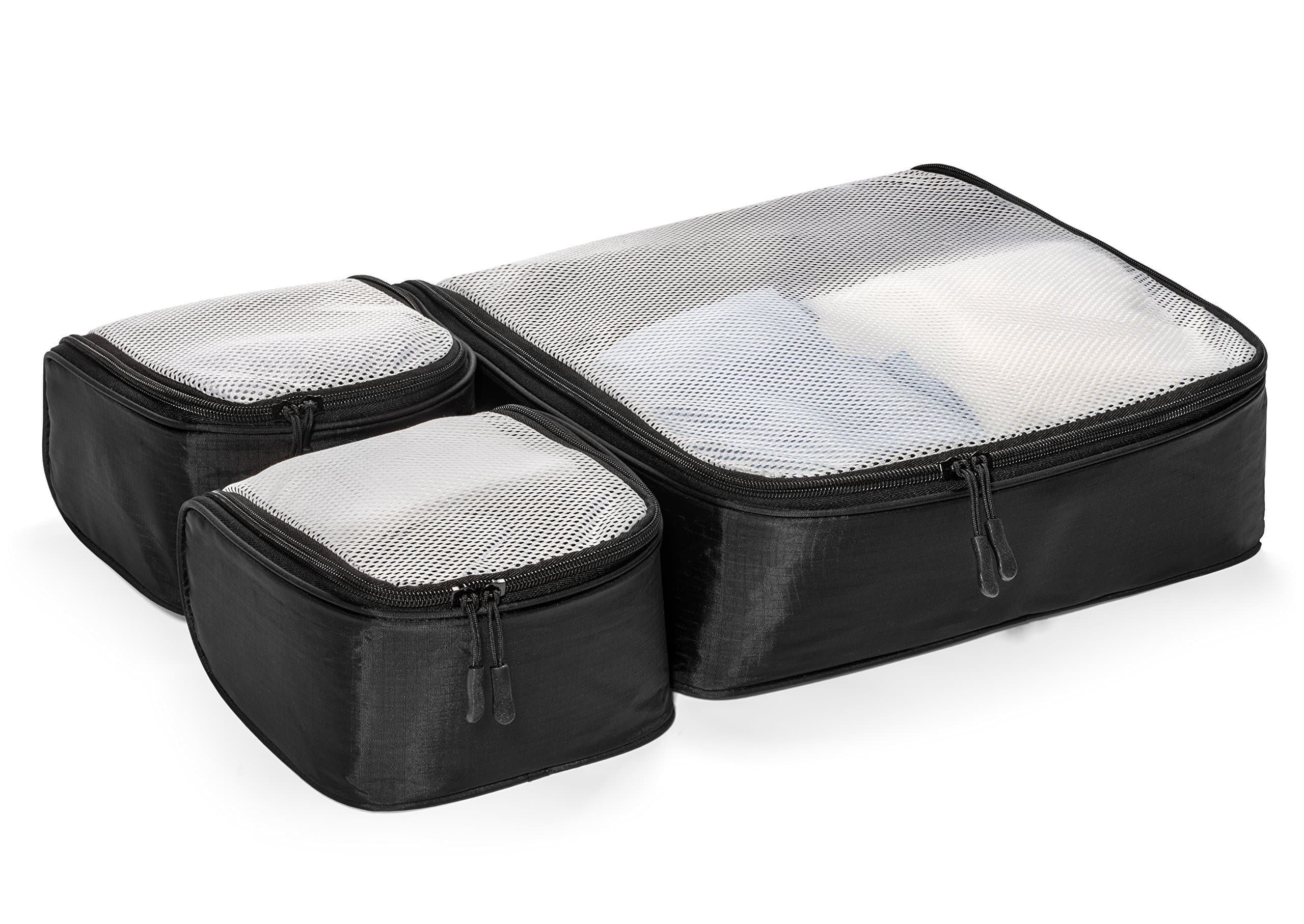 Packing Cubes Ultralight 3 Piece Set - 1 Large and 2 Small Travel Organizer