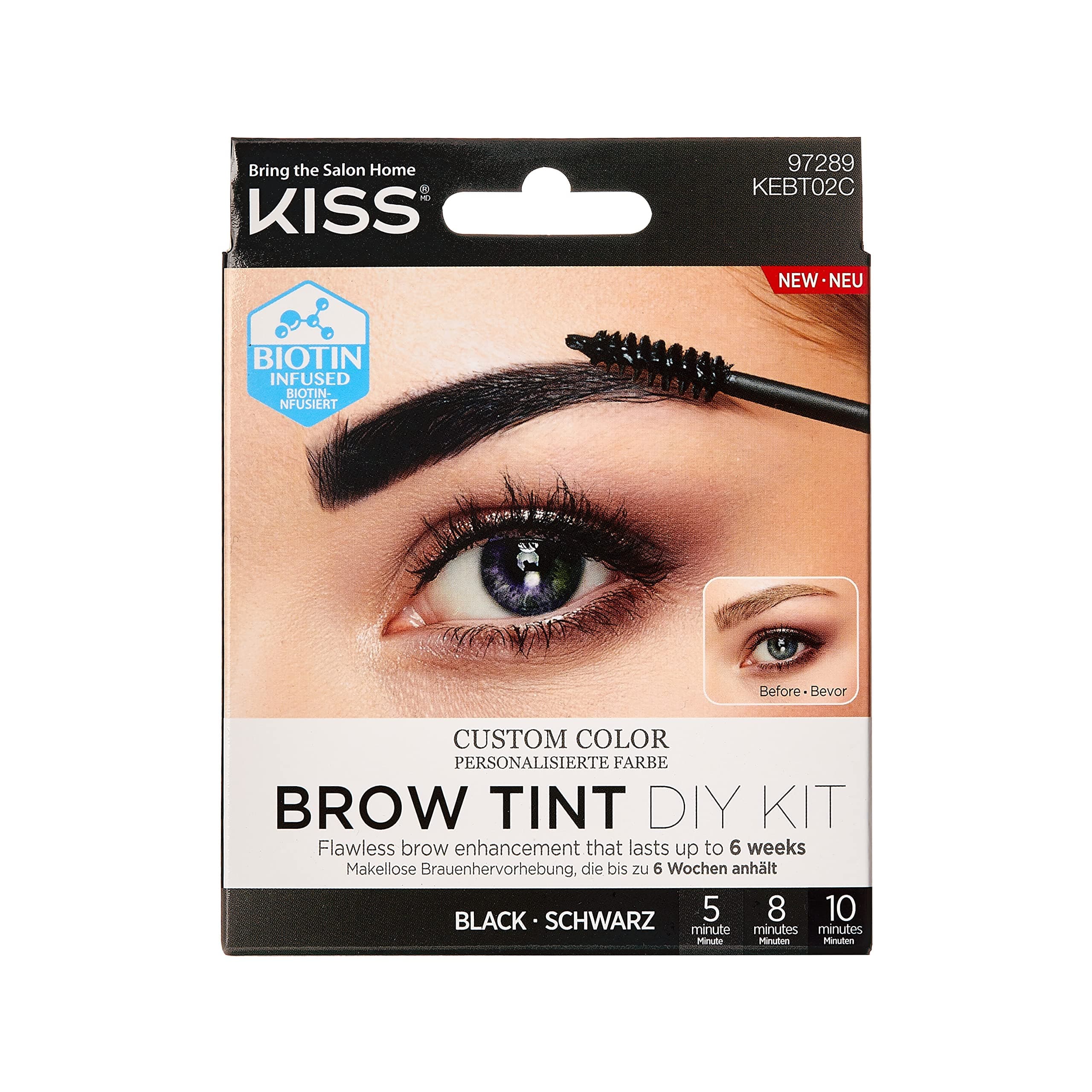 Kiss Brow Tint Diy Kit, Black Kebt02C