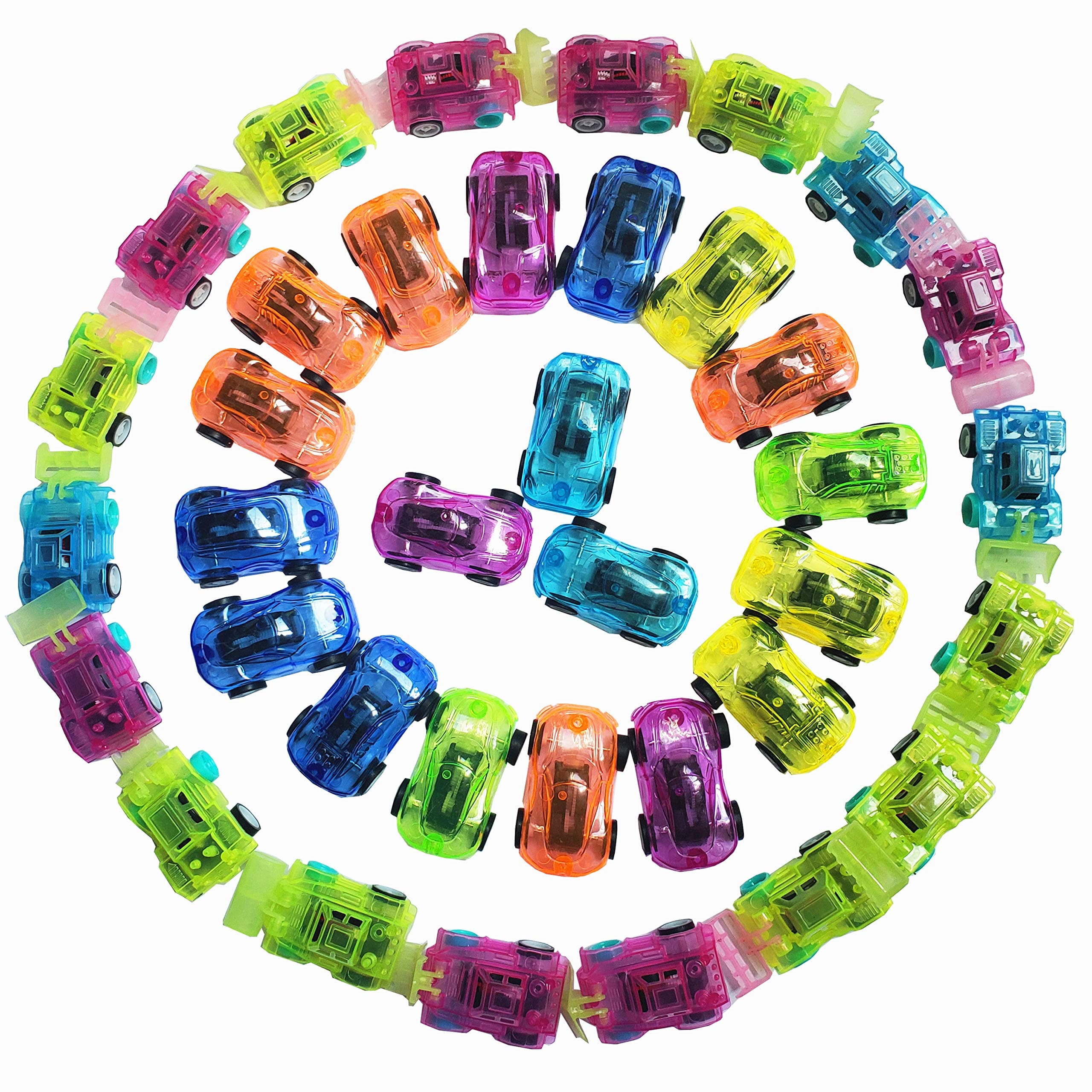 40 Pcs Pull Back Vehicles Mini Car Toys Friction Powered Racing Cars Mini Constructions Trucks for Preschool Toddlers Boys & Girls,Bulk Party Favors Toys