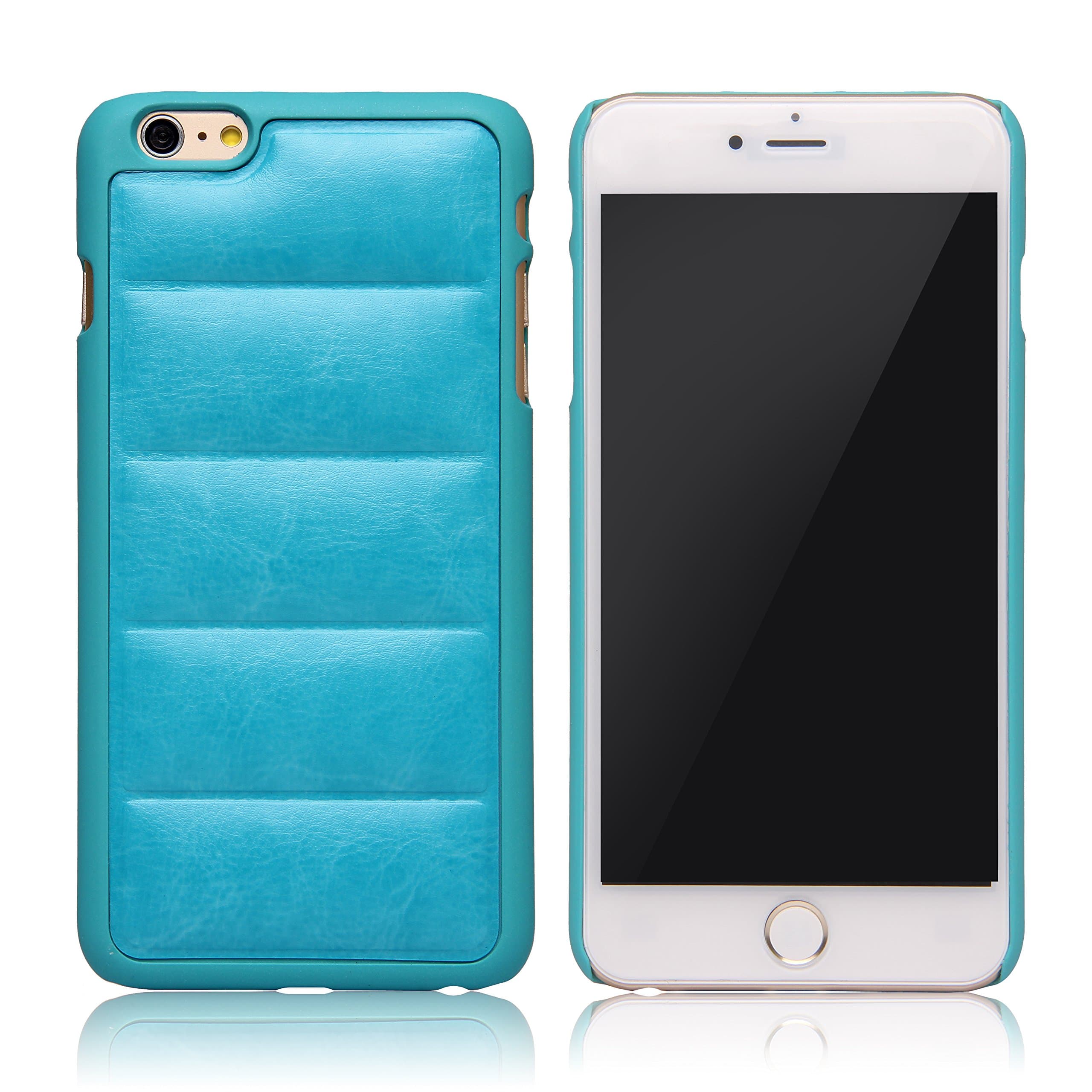 iPhone 6/6S Case FREE Glass Protector, CHARITIK Slim Leather Case With Tempered Glass Screen Protection Soft Wax Surface Sofa Style (4.7, Aqua Blue)