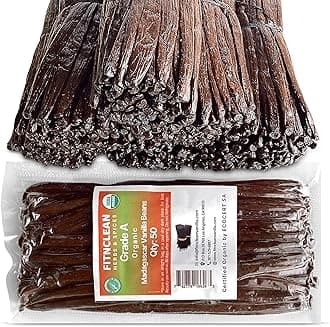 50 Organic Grade A Madagascar Vanilla Beans Bourbon Latest Harvest. ~5" by FITNCLEAN VANILLA. Bulk for Extract and all things Vanilla. Fresh, Raw NON-GMO Pods