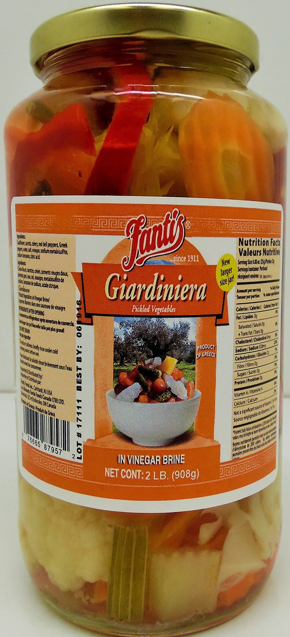 Fantis Giardinirera Pickled Vegetables 2 Lb