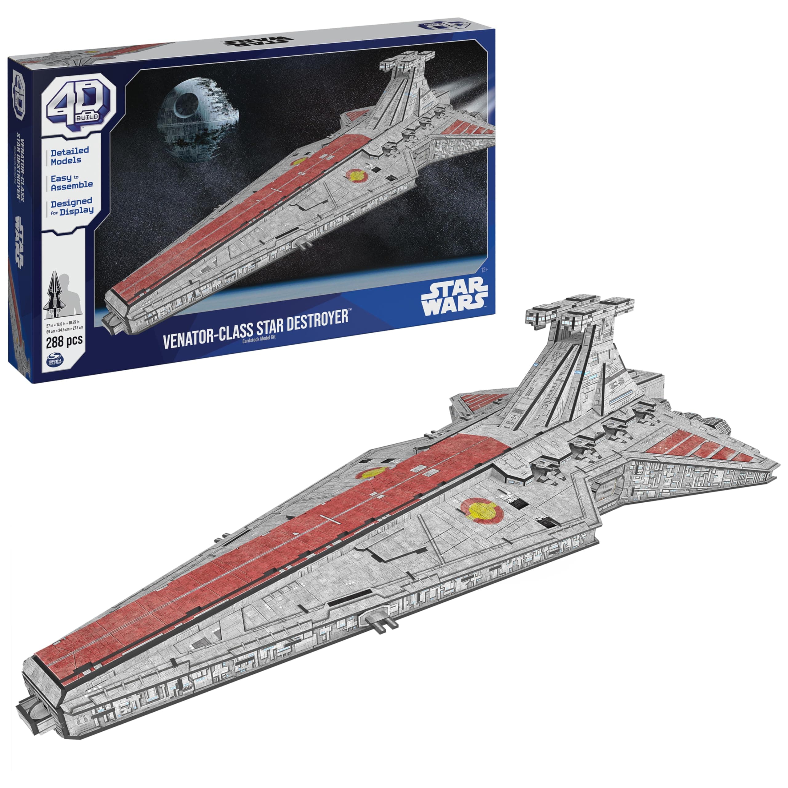 4D Build Star Wars Deluxe Venator Class Star Destroyer 3D Model Kit, Gifts and Toys for Fans & Collectors, Adults & Teenagers from 12 Years