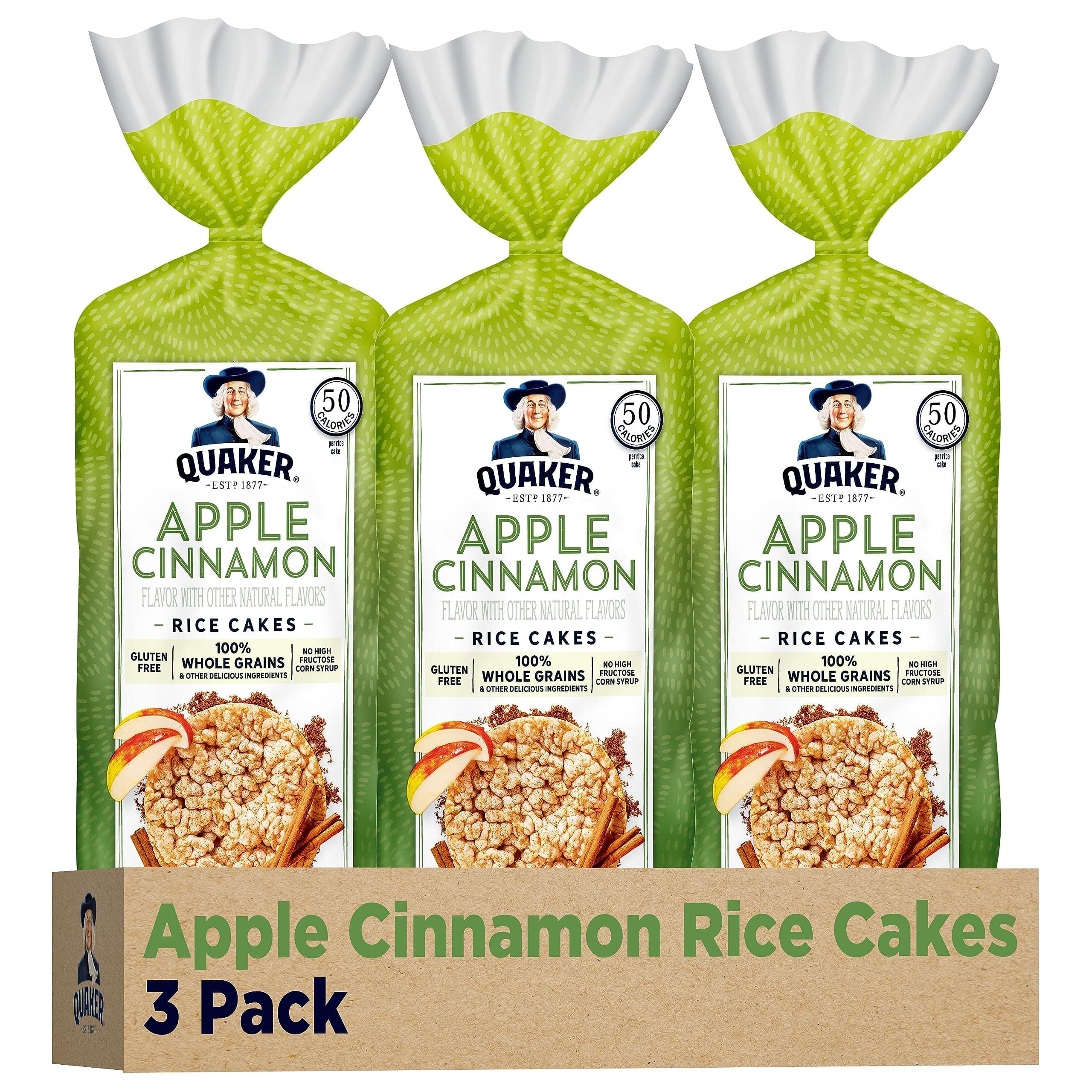 Large Rice Cakes, Apple Cinnamon, Pack of 3