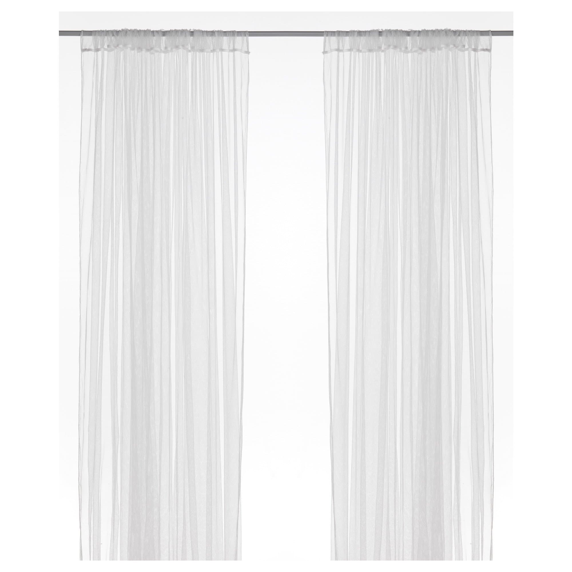Curtains, Drapes & Valances IKEA LILL Sheer Net White 2 Panels 110 X 98 Canopy Room Divider Voile